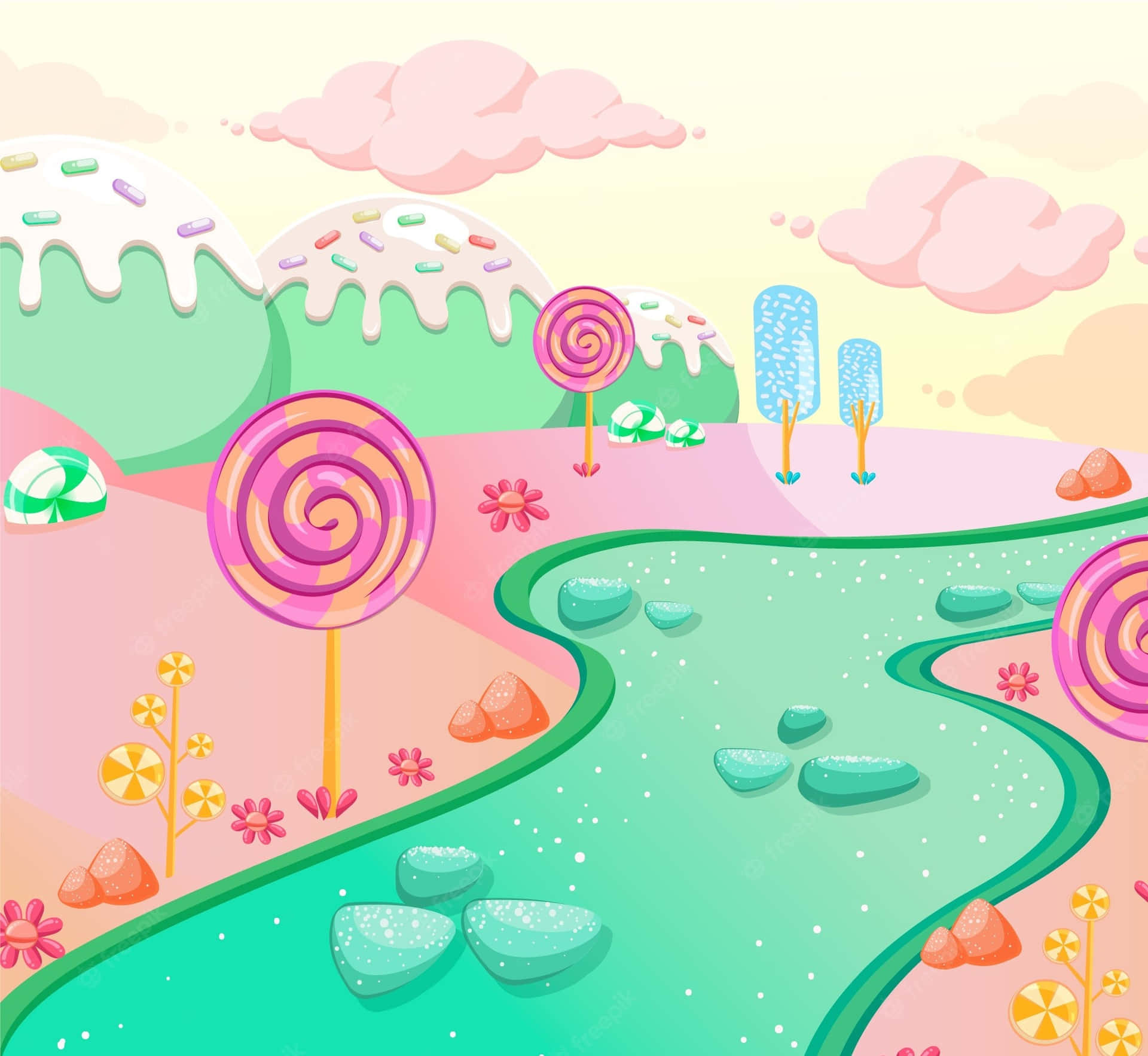 Vibrant Colours Of Candy Land Background