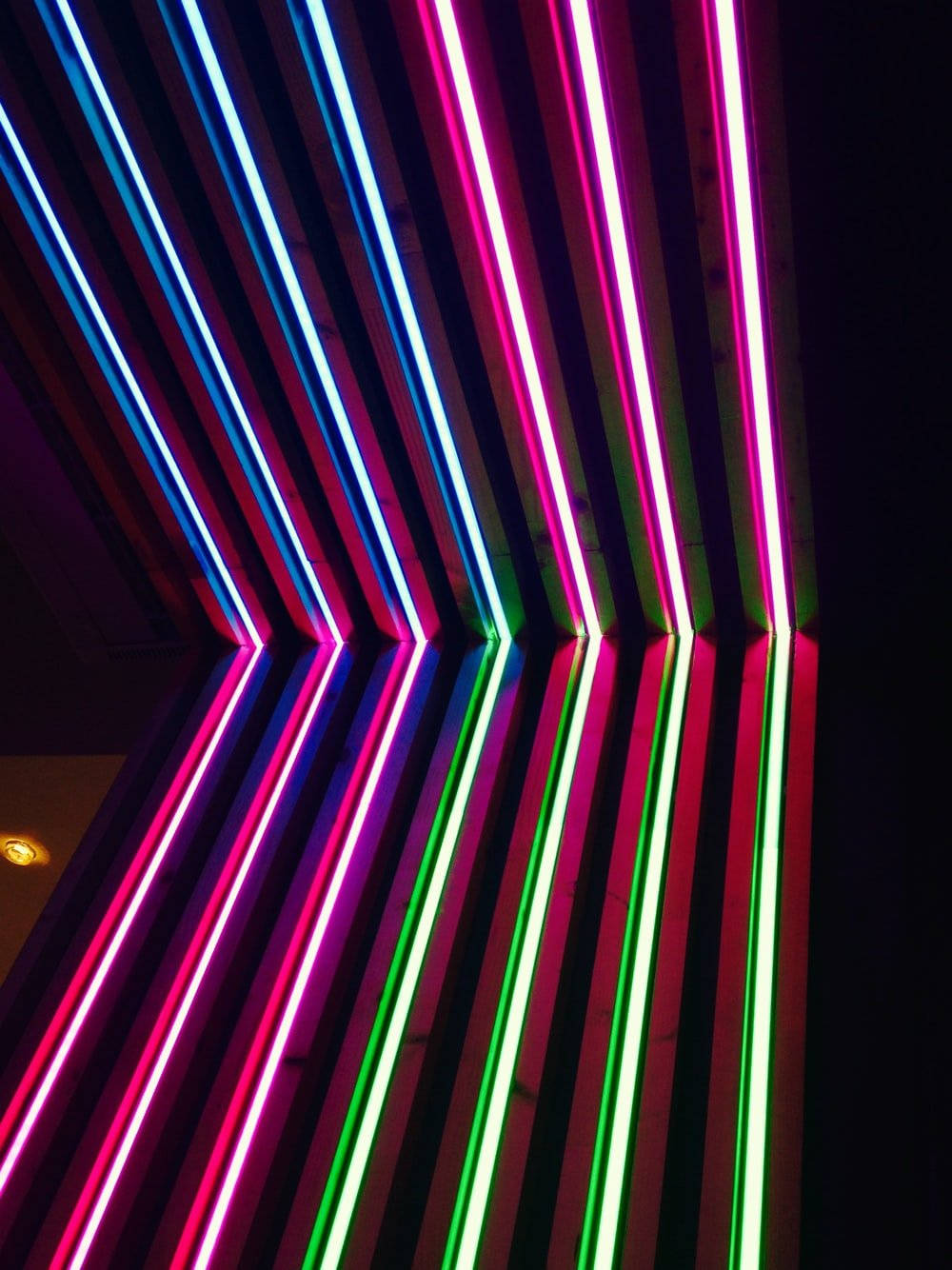 Vibrant Corner Illuminated By Neon Light Background