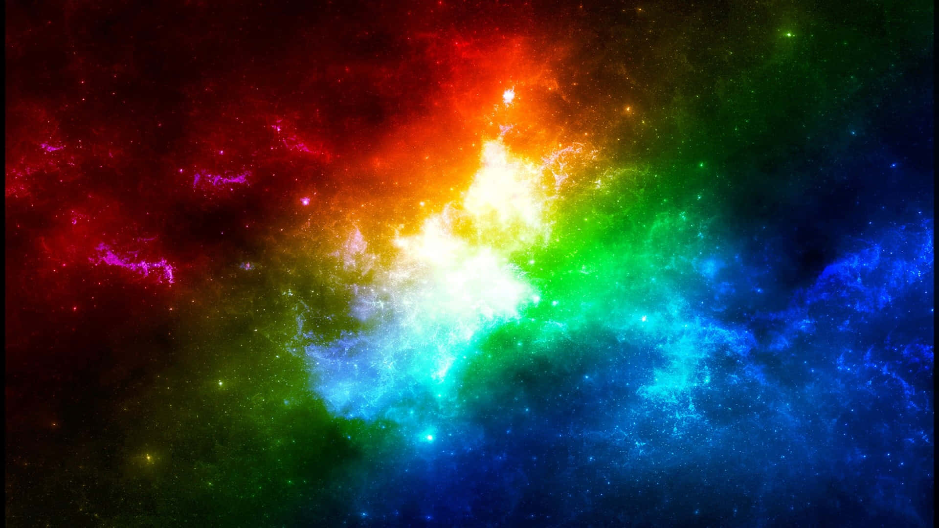 Vibrant Cosmic Rainbow Explosion Background