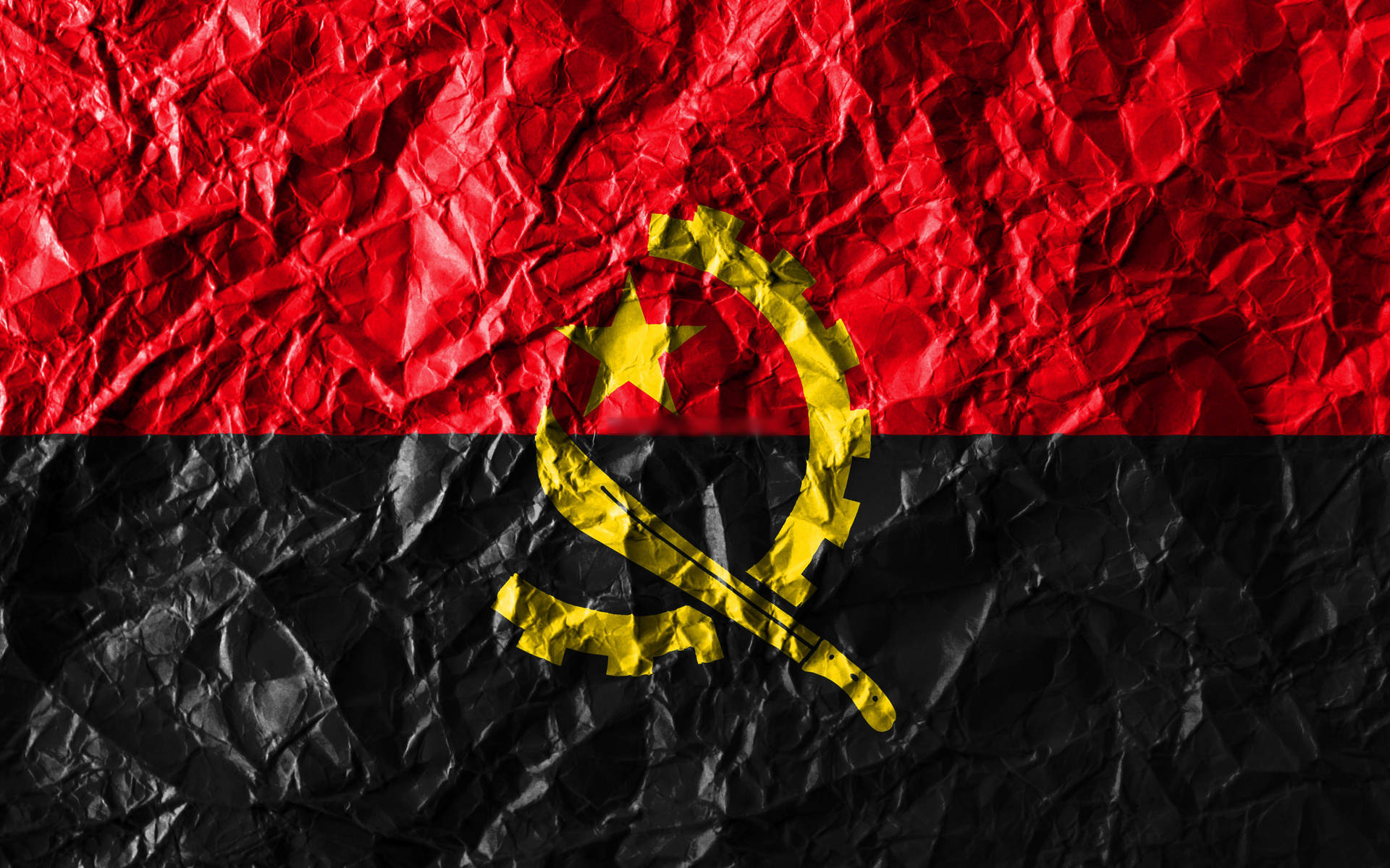Vibrant Crumpled Flag Of Angola