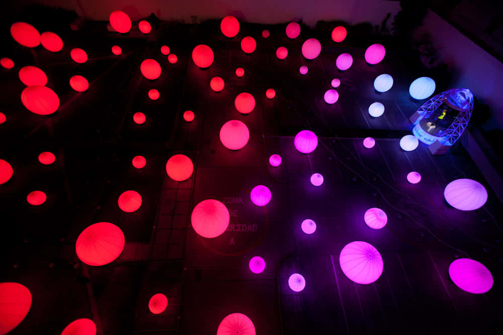 Vibrant D J Lighting Setup Background