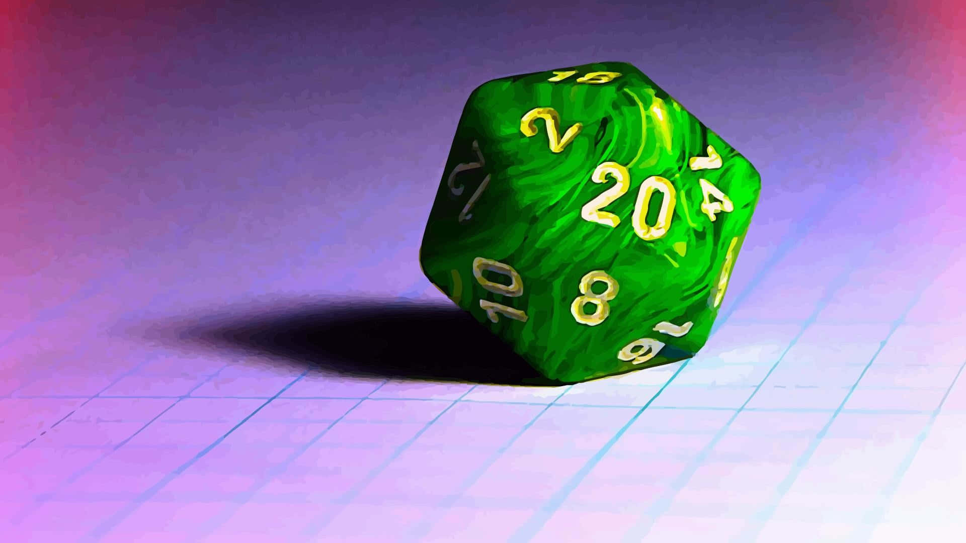 Vibrant D20 Dice On A Black Background Background