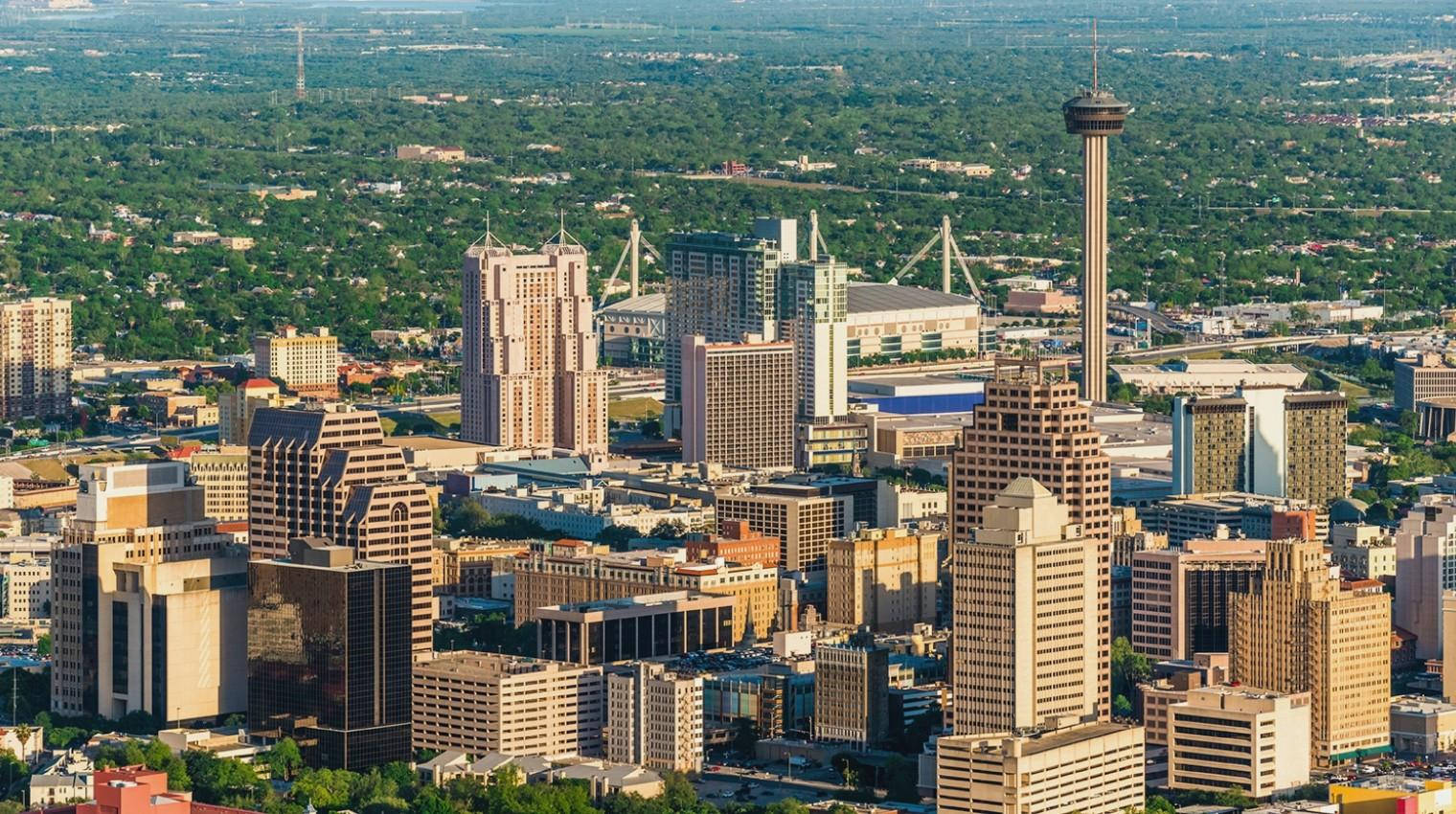 Vibrant Daytime View Of San Antonio Cityscape Background