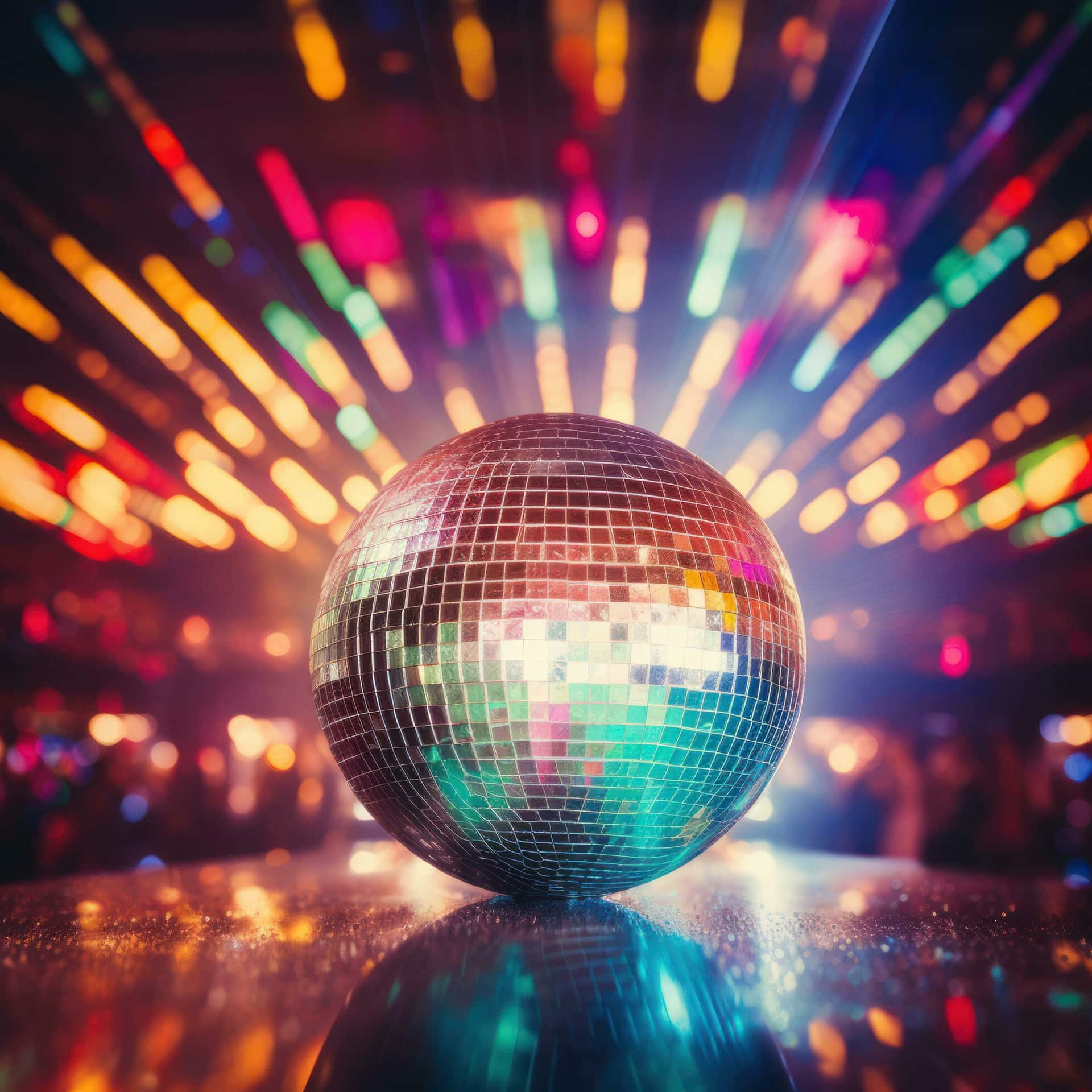 Vibrant Disco Ball Nightclub Scene Background