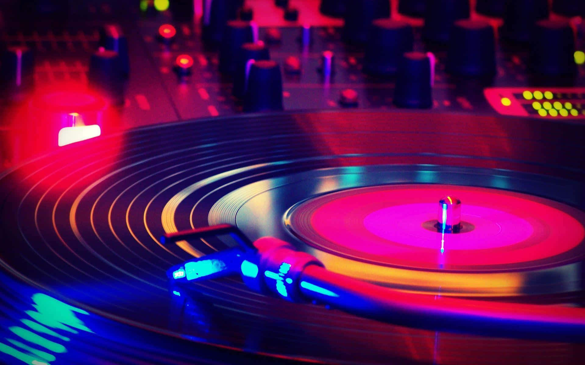 Vibrant Disco Turntable Nightlife.jpg Background