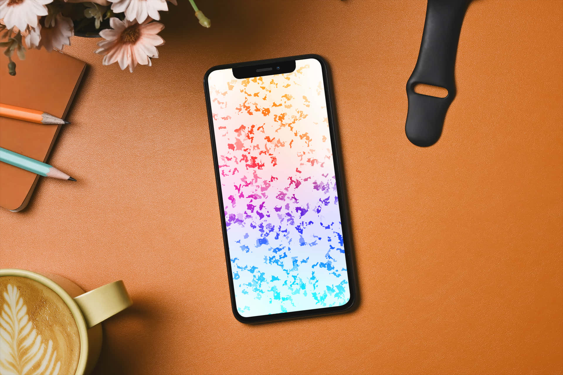 Vibrant Disturbance On A Phone Screen Background