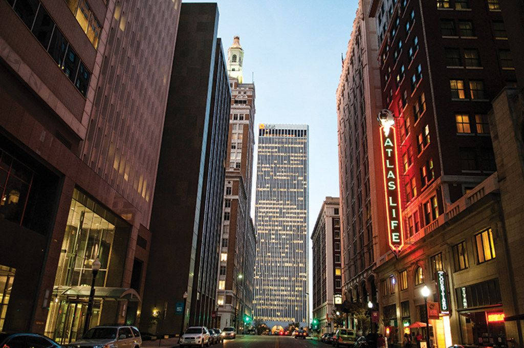 Vibrant Downtown Tulsa, Oklahoma Background