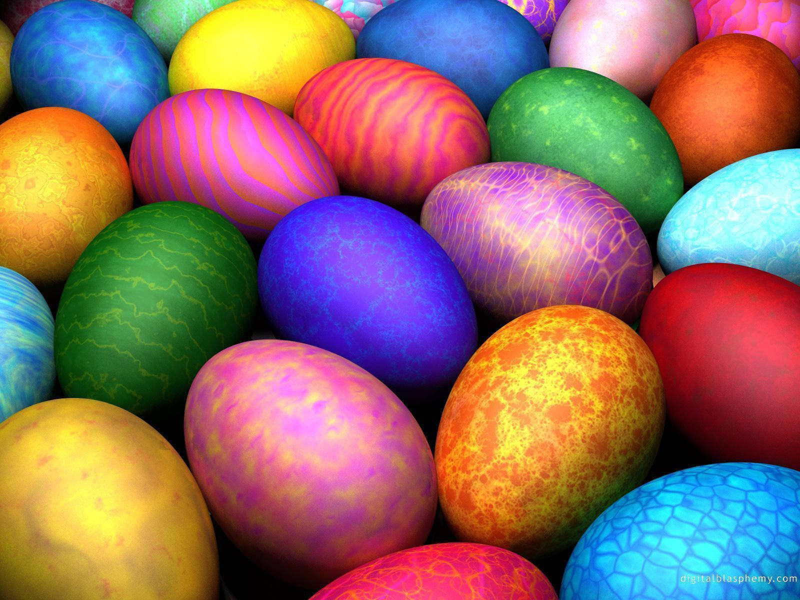 Vibrant Easter Eggs Background