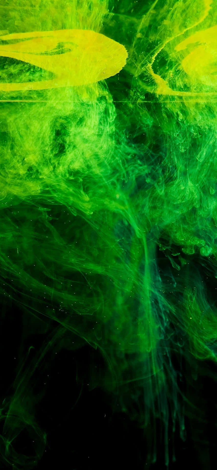 Vibrant Emerald Green And Yellow Smoke Background