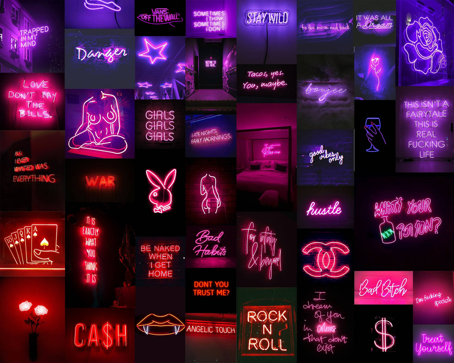 Vibrant Energy Of Neon Pink Art Signs Background