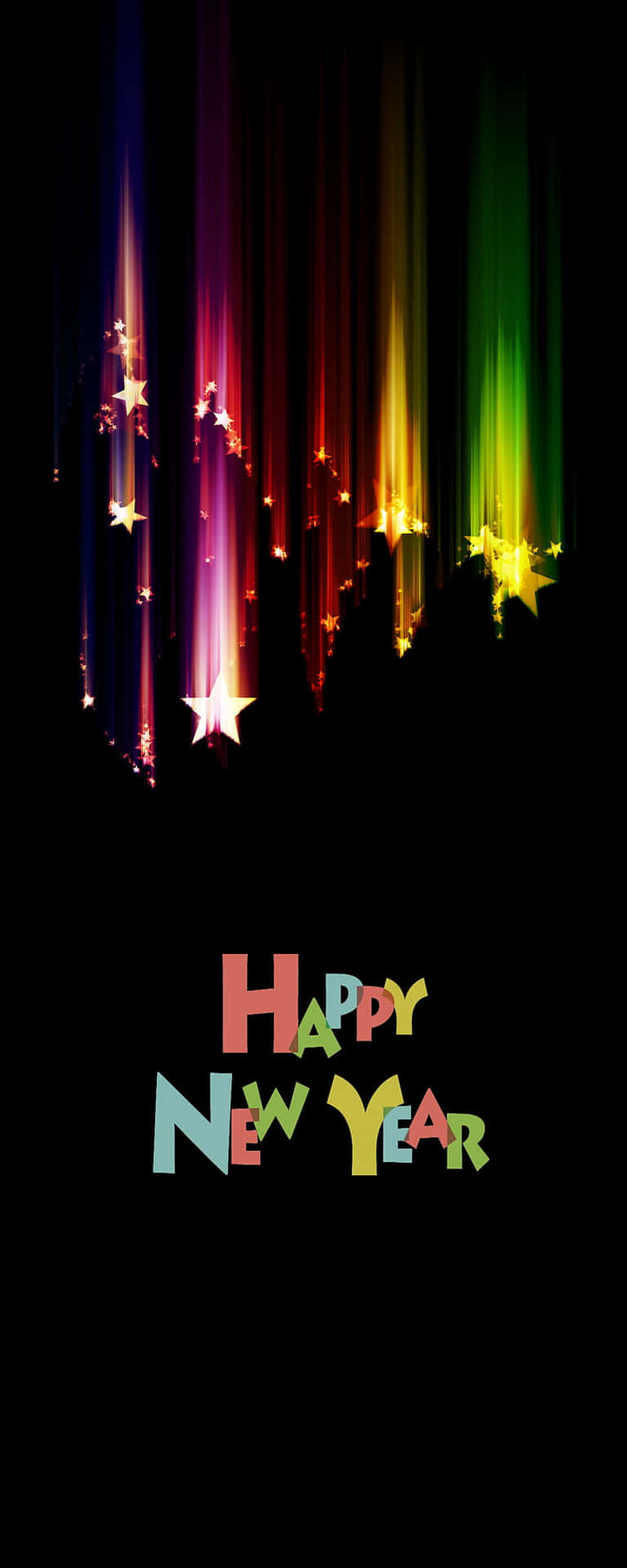 Vibrant Falling Stars New Year Phone Background