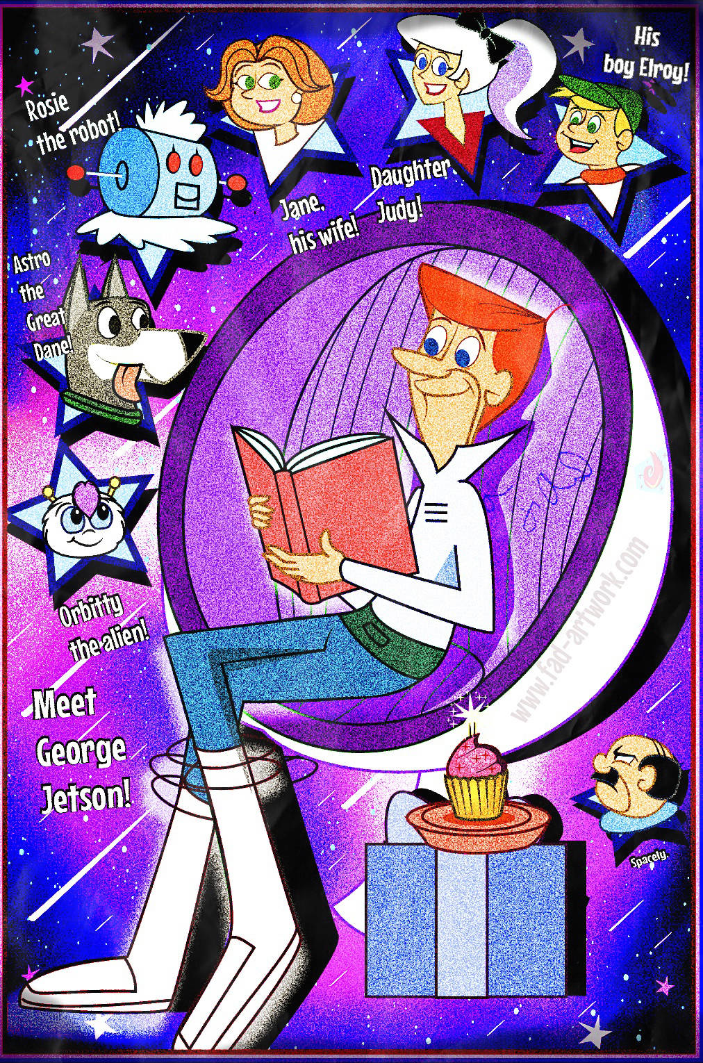 Vibrant Fan Art Of The Jetsons Family Background