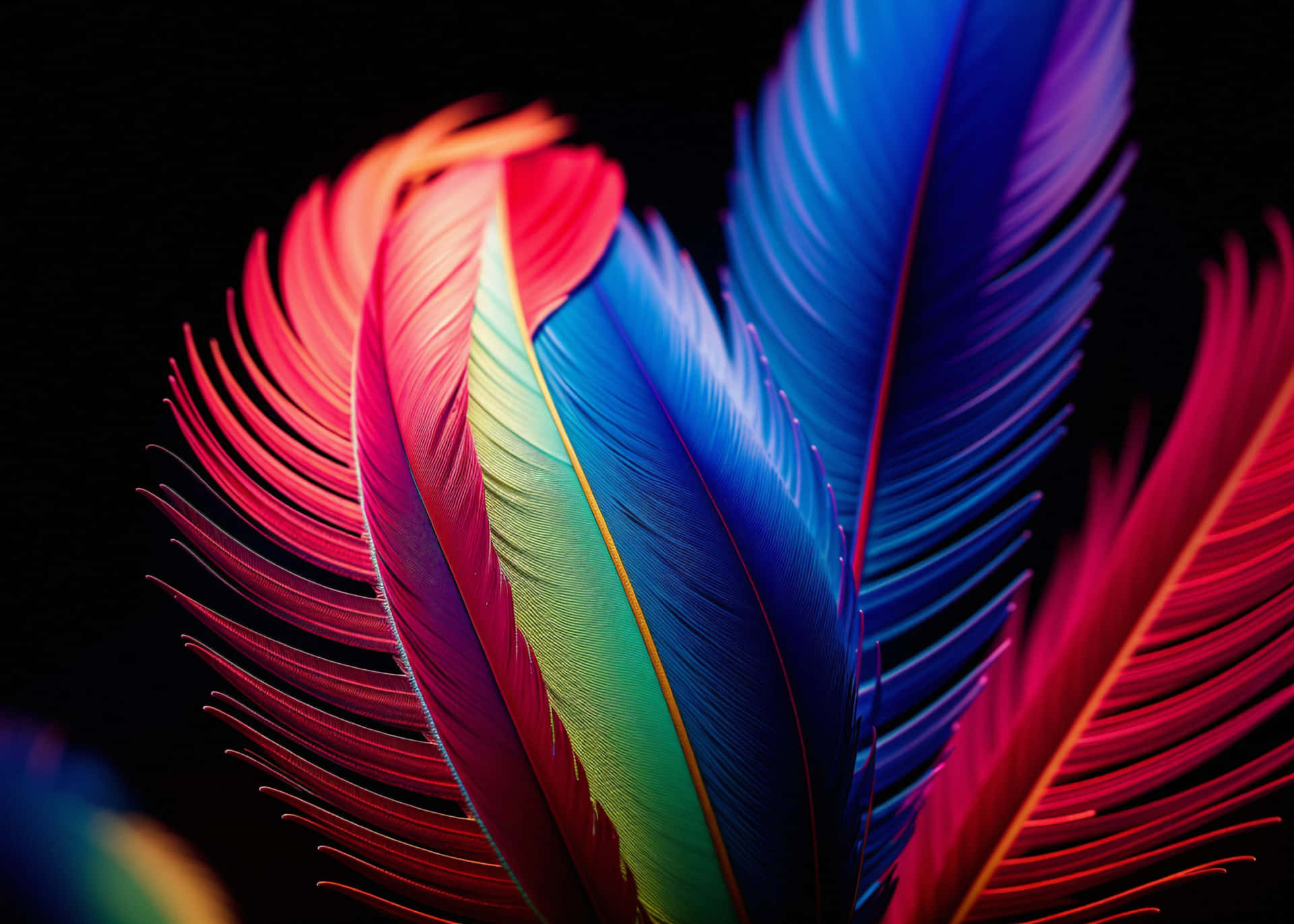 Vibrant Feathers Artistic Display