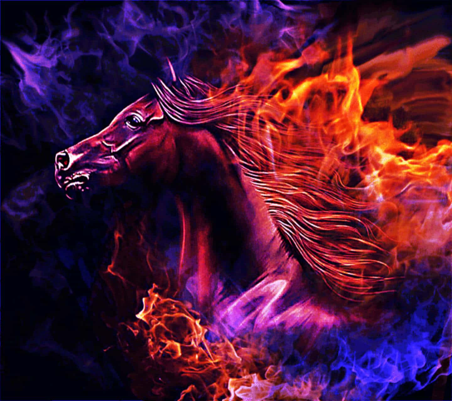 Vibrant Flames Of Red And Blue Background