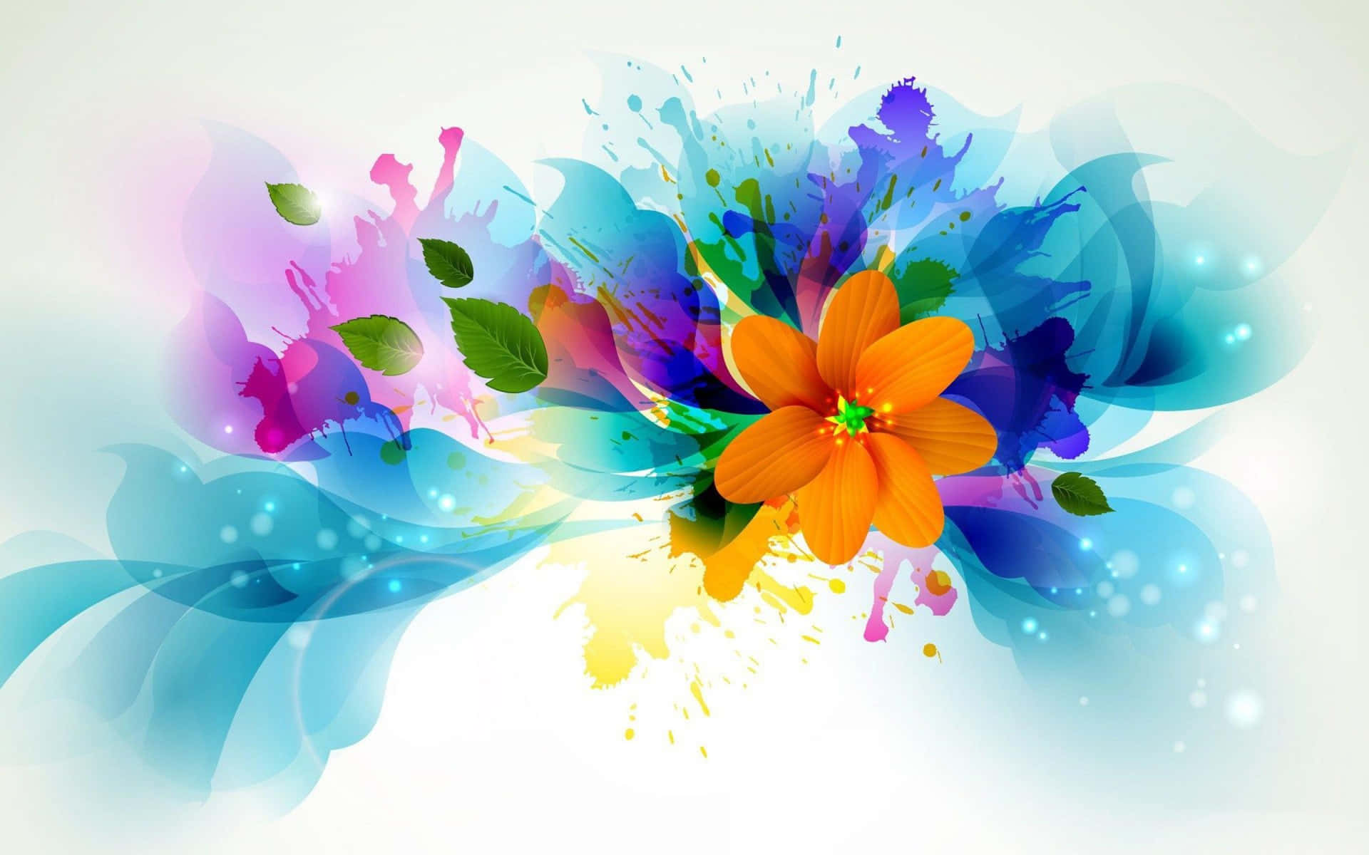 Vibrant Floral Abstract Art Background