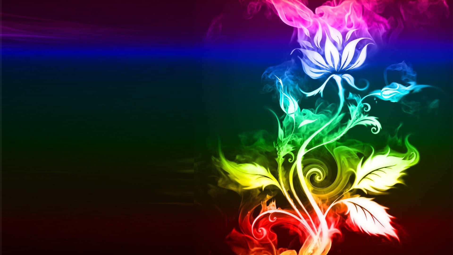 Vibrant Floral Smoke Art Background