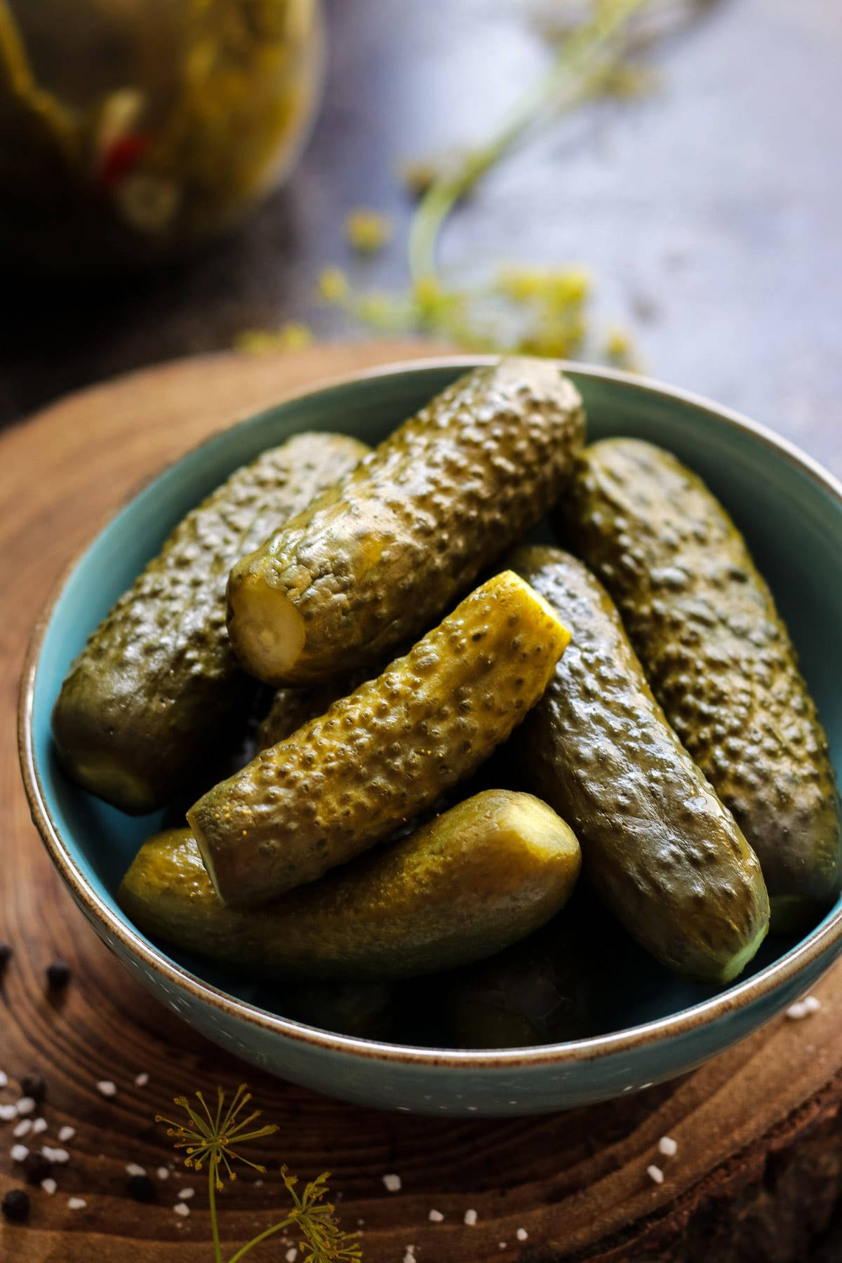 Vibrant Freshly Fermented Pickles Background