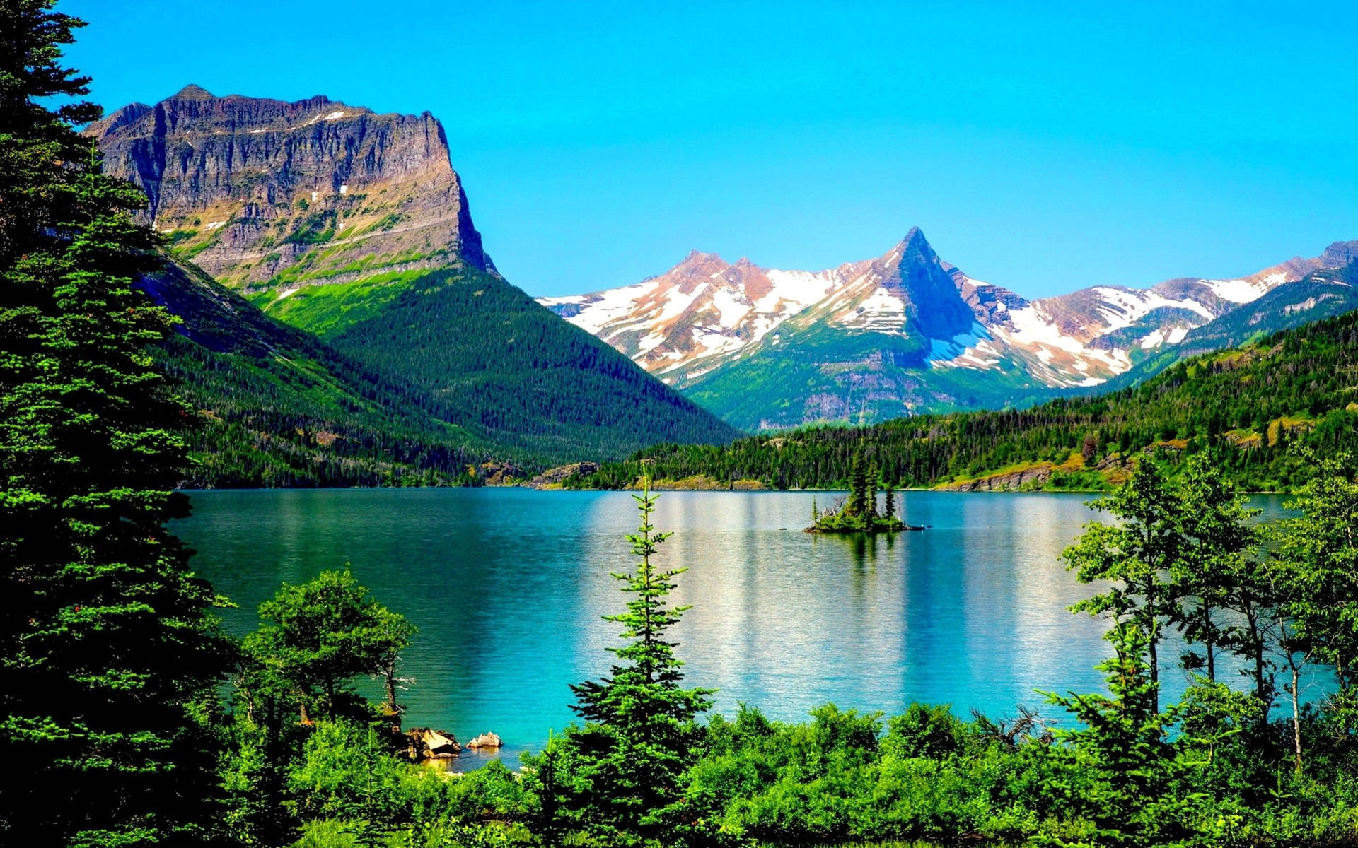 Vibrant Glacier National Park Background