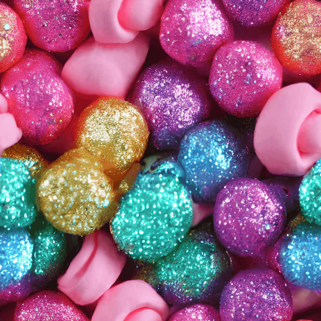 Vibrant Glitter Beadsand Roses Texture Background