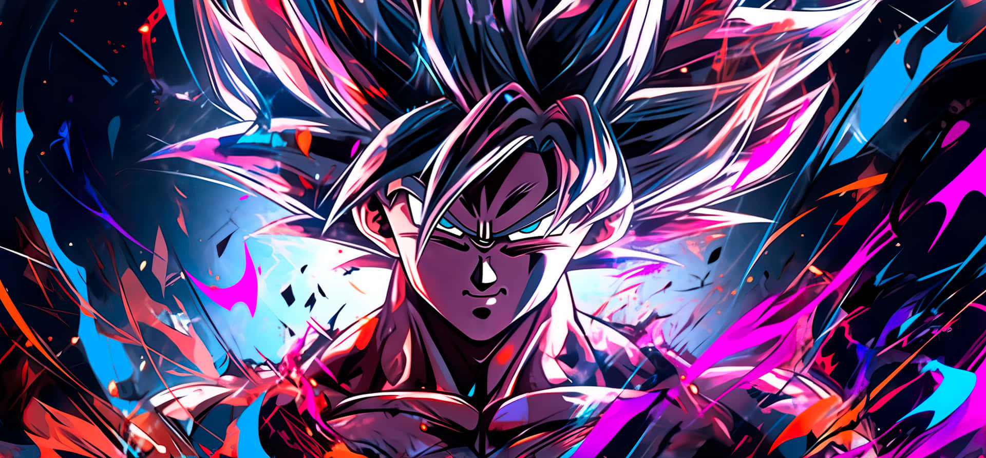 Vibrant Goku Ultra Instinct Artwork Background