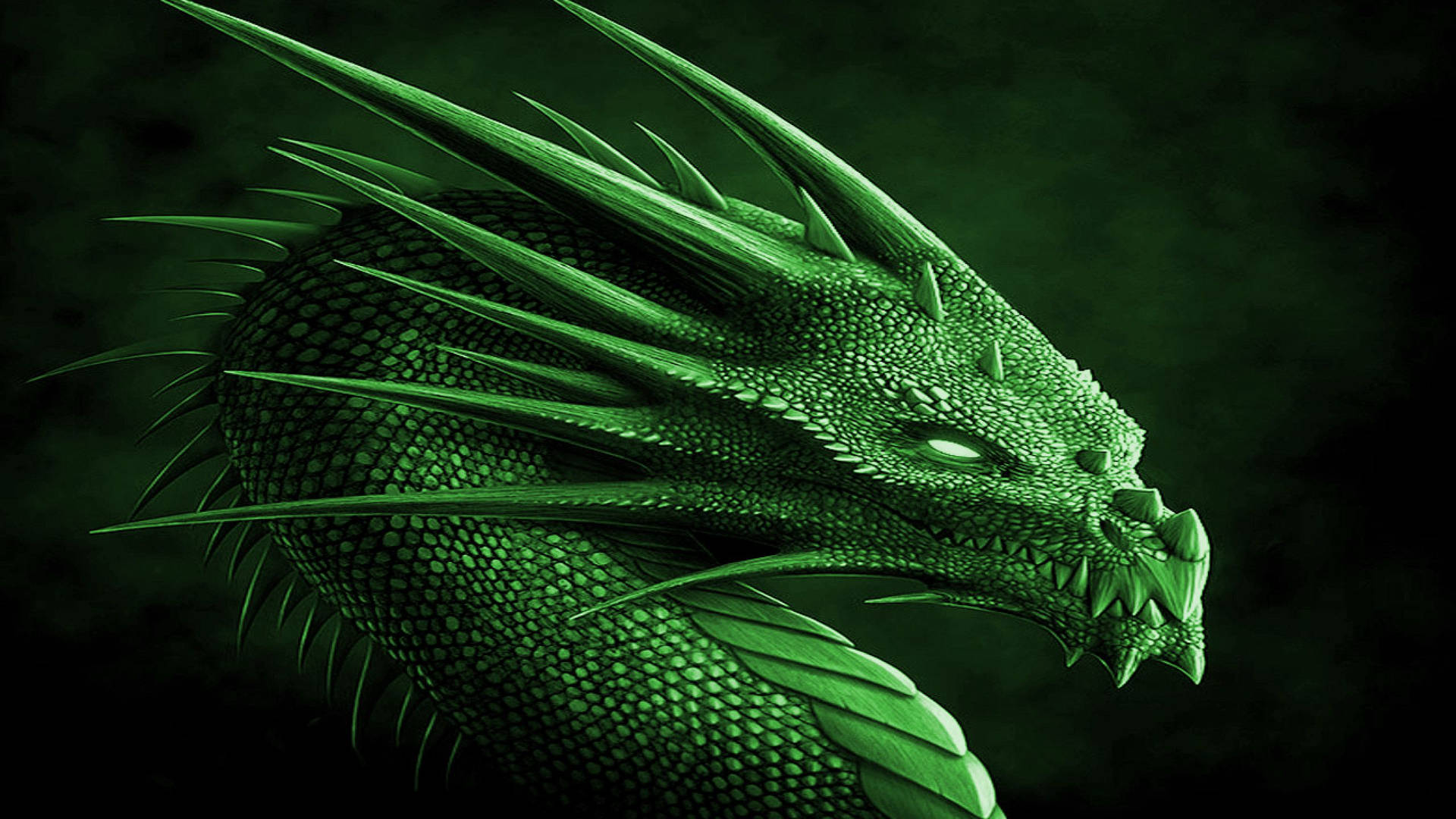 Vibrant Green Earth Dragon Background