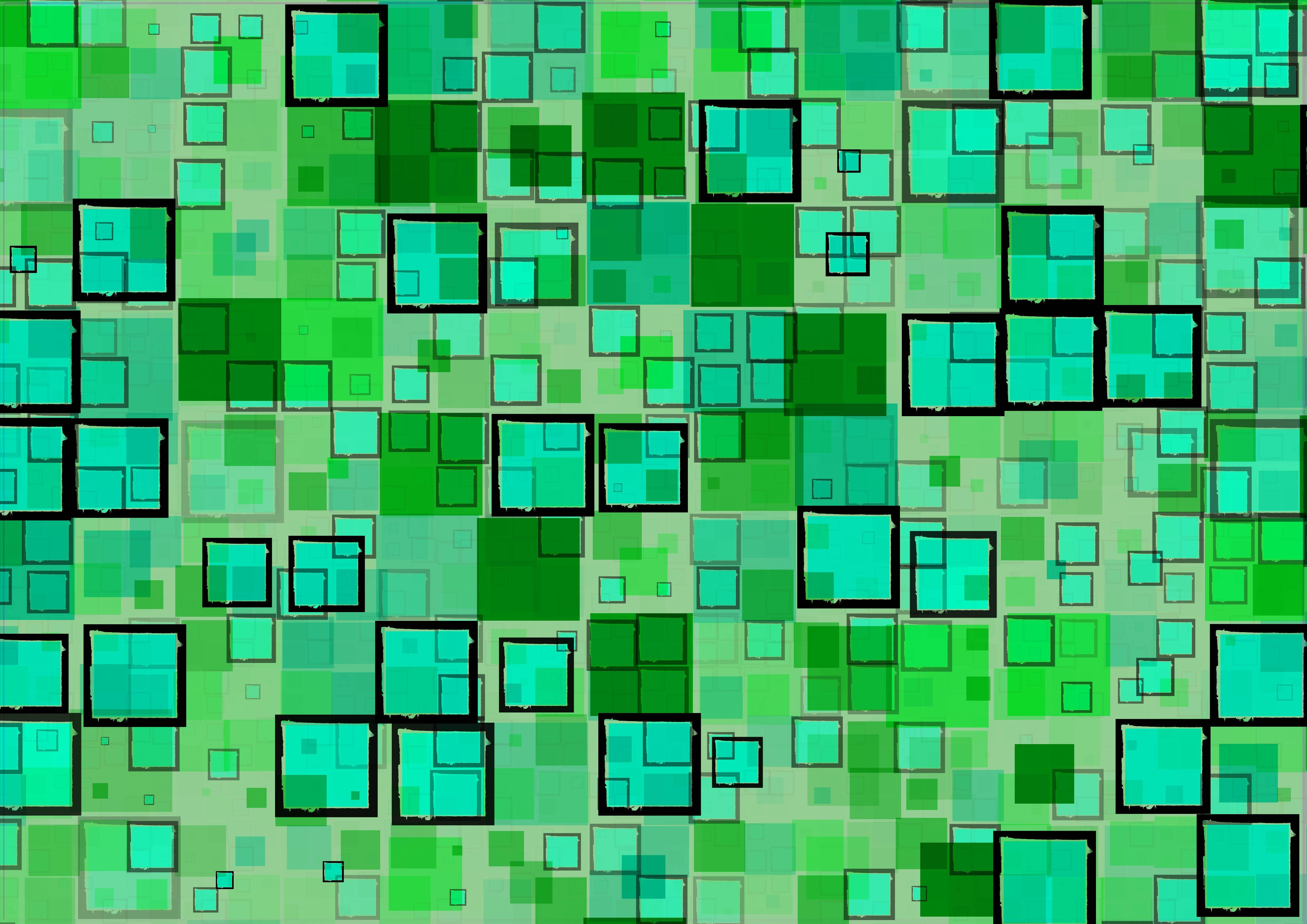 Vibrant Green Geometric Squares In 4k Resolution