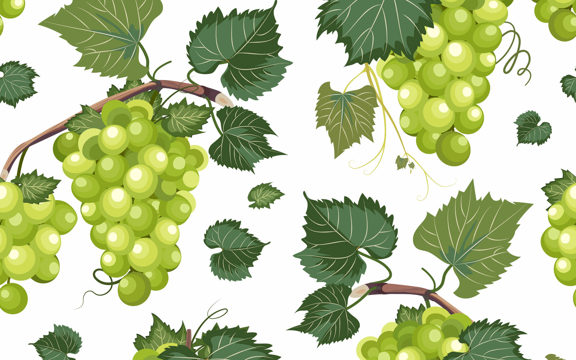 Vibrant Green Grape Mural Art
