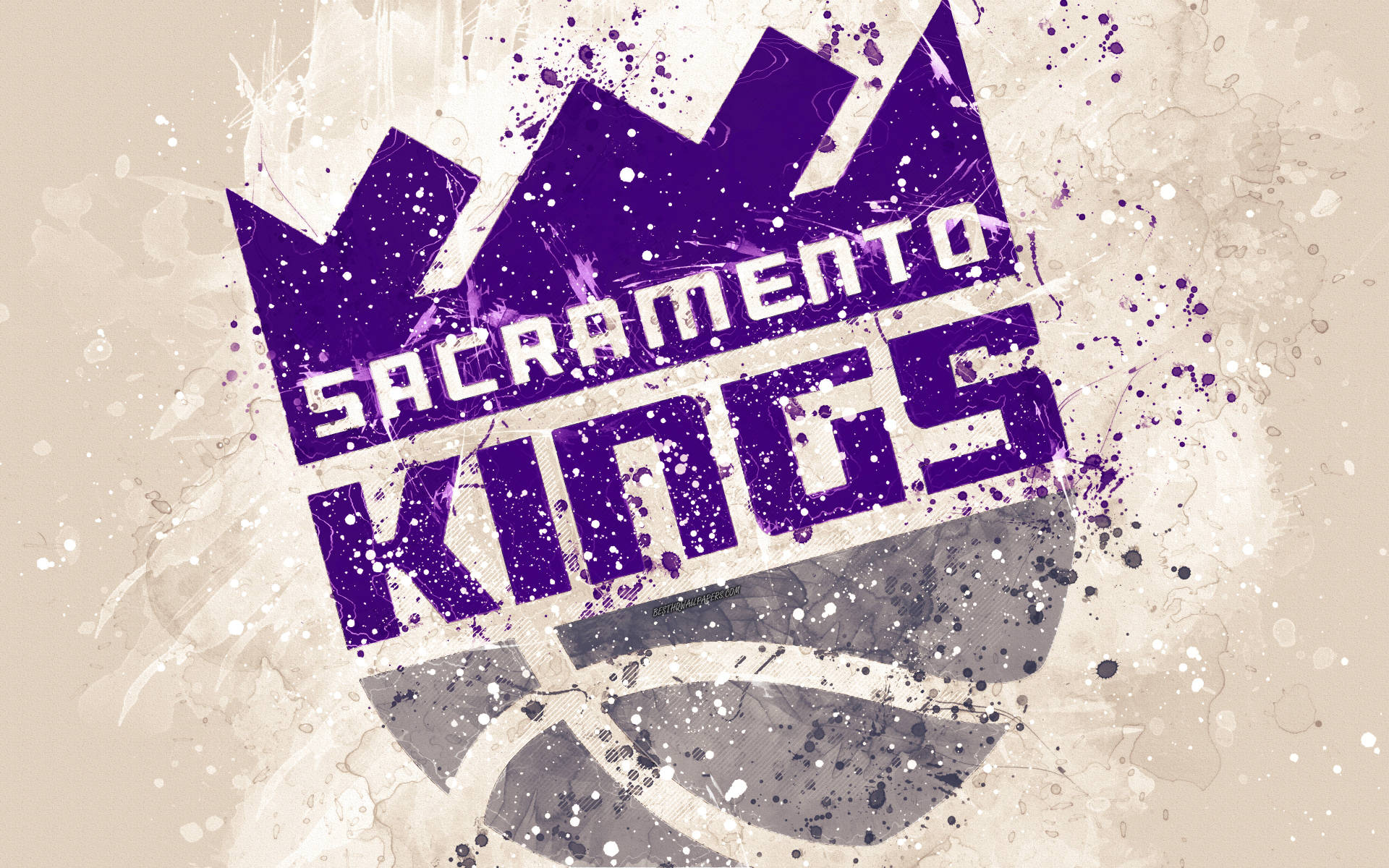 Vibrant Grunge Artwork Of Sacramento Kings Logo
