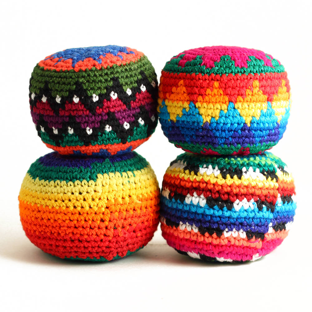 Vibrant Hacky Sack Crochet Footbag