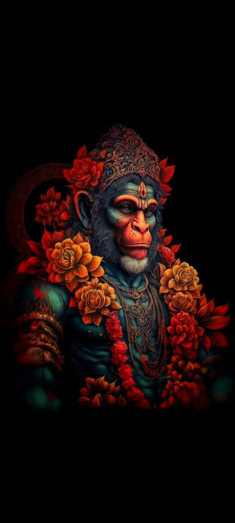 Vibrant_ Hanuman_ Amidst_ Flowers.jpg Background