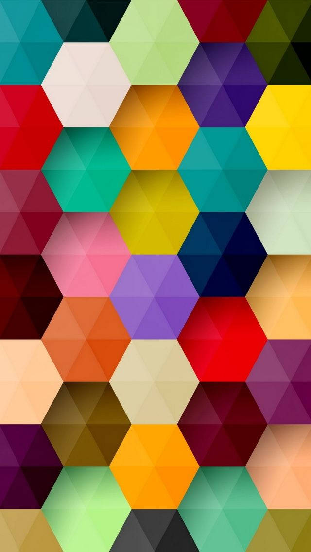 Vibrant Hexagon Pattern On Iphone 5s Background