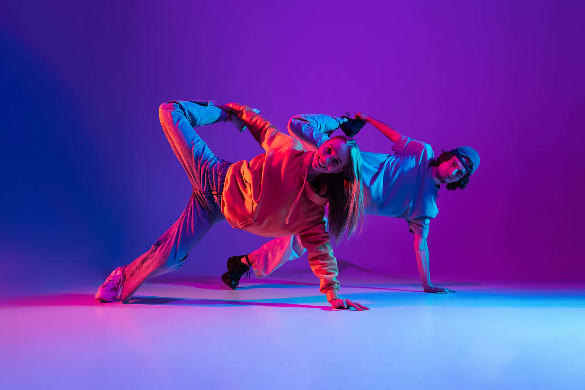 Vibrant_ Hip Hop_ Dance_ Duo Background
