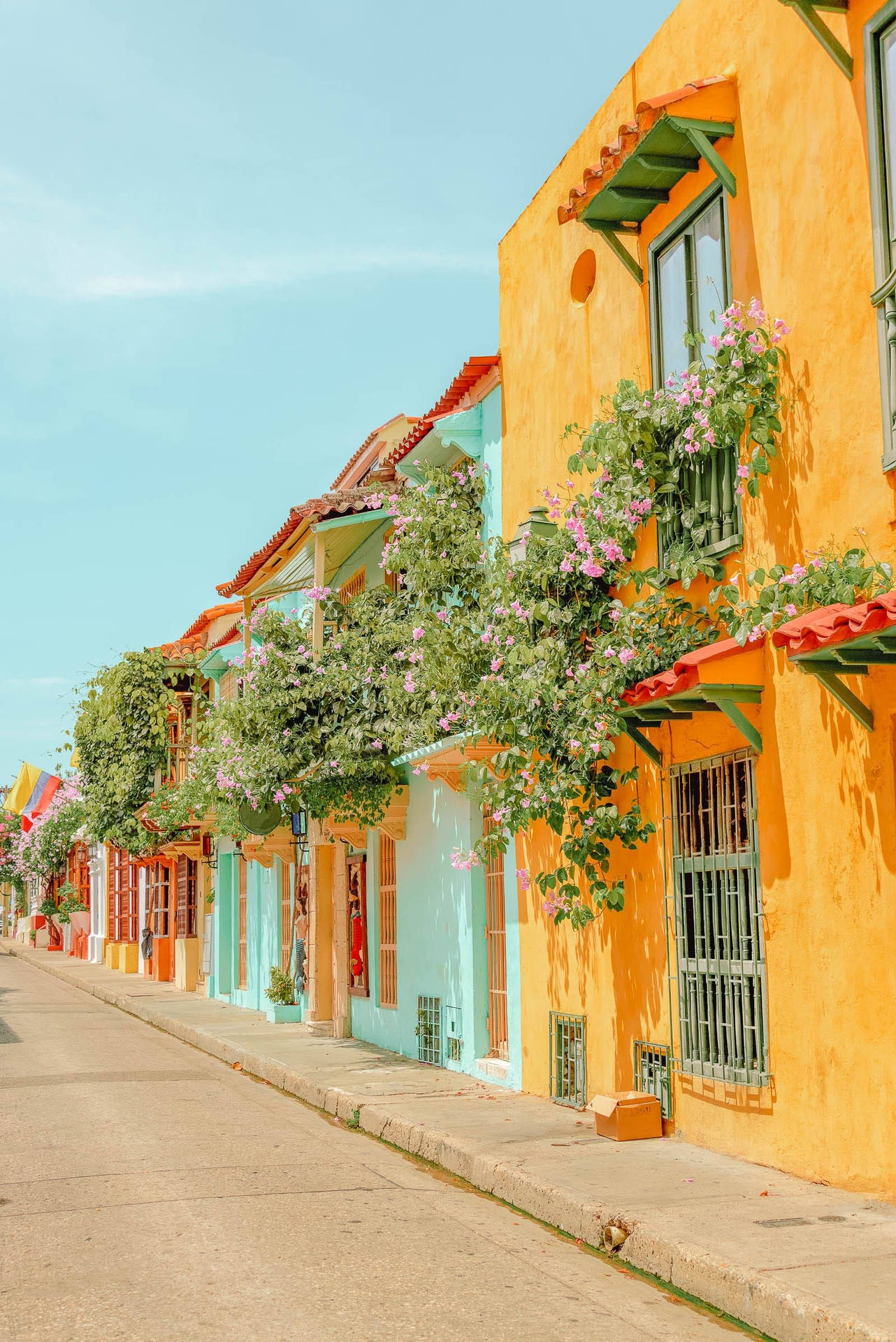 Vibrant Houses In Colombia Background