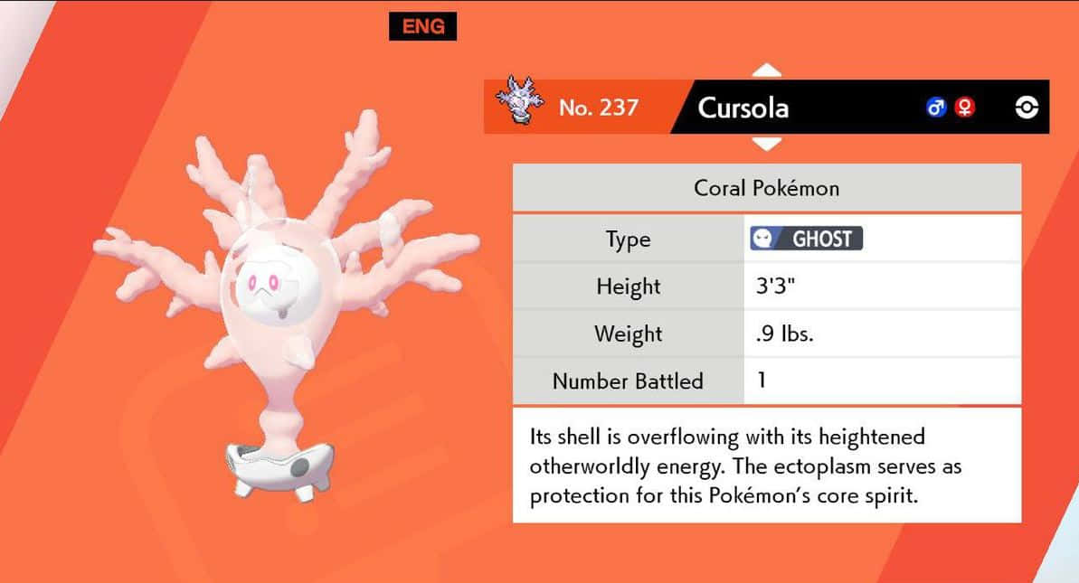 Vibrant Illustration Of The Ghost-type Pokémon, Cursola Background