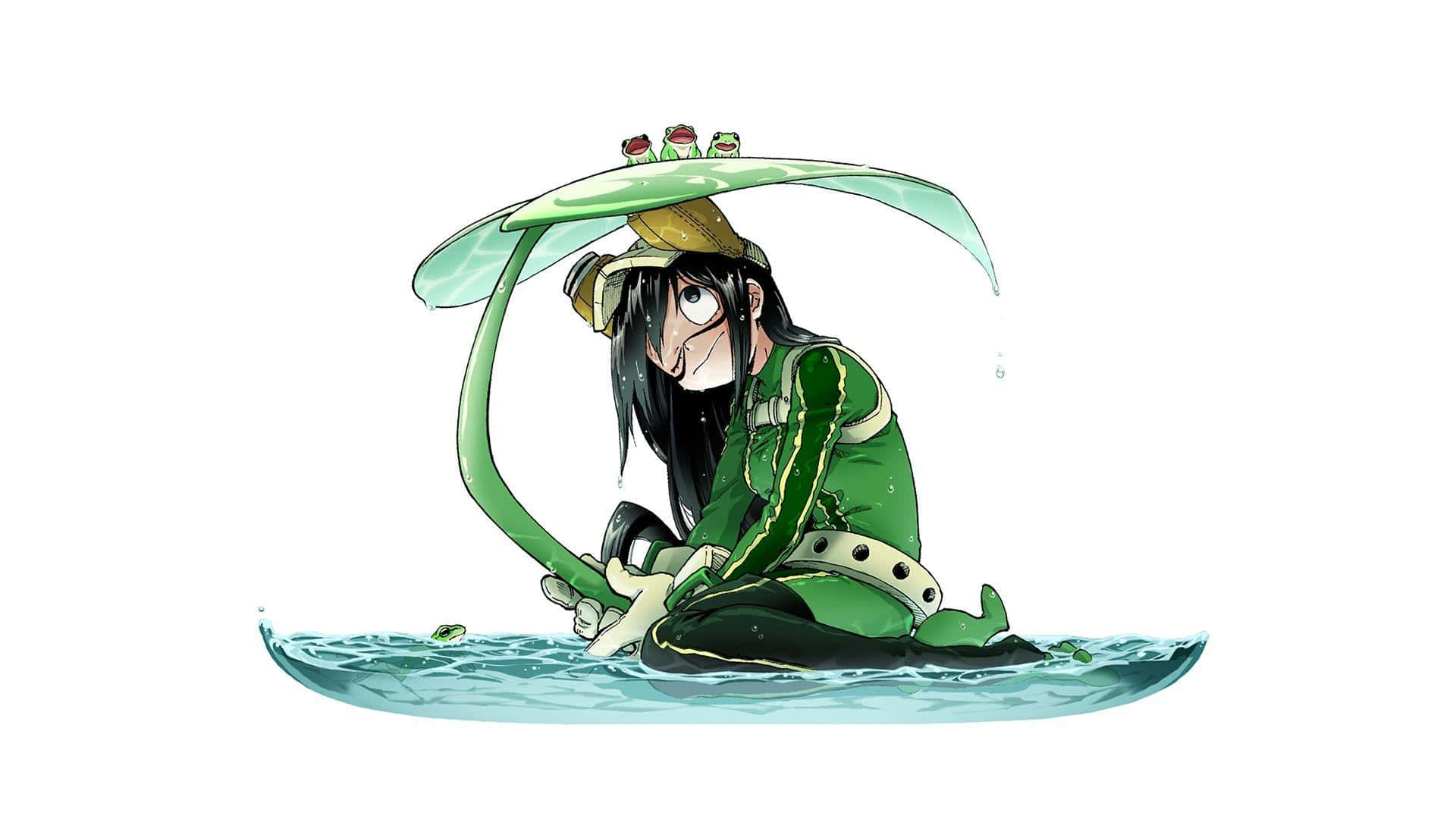 Vibrant Illustration Of Tsuyu Asui In Action