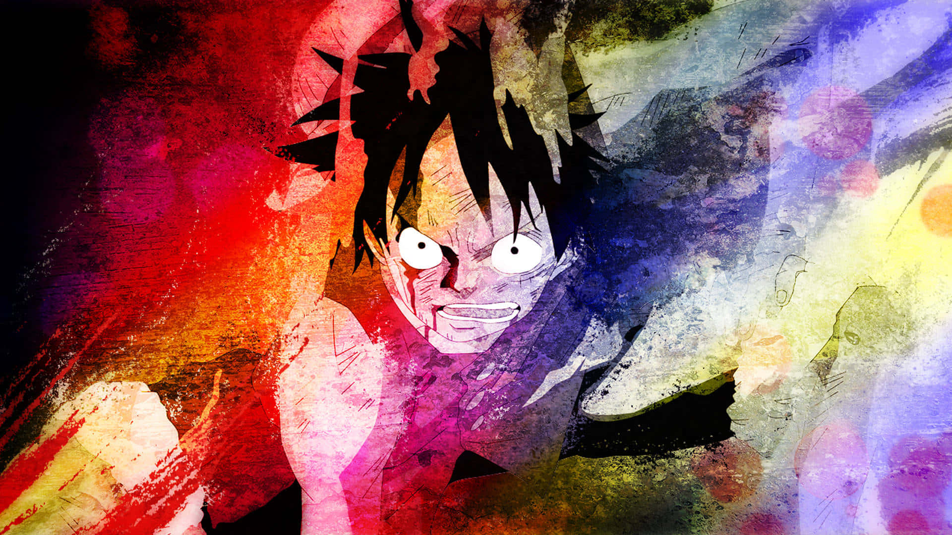 Vibrant Image Of Monkey Luffy, The Pirate King - A Colorful Anime Depiction