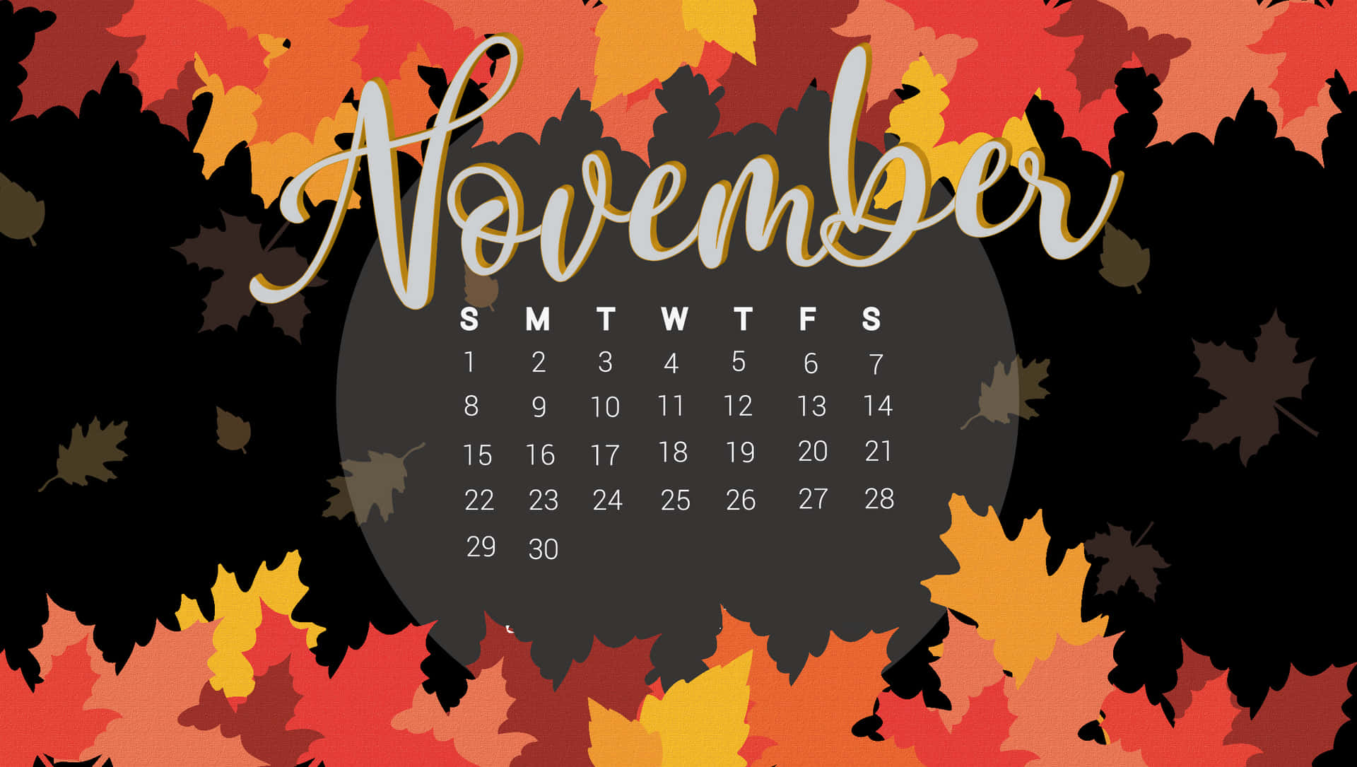 Vibrant Image Of November 2020 Calendar Background