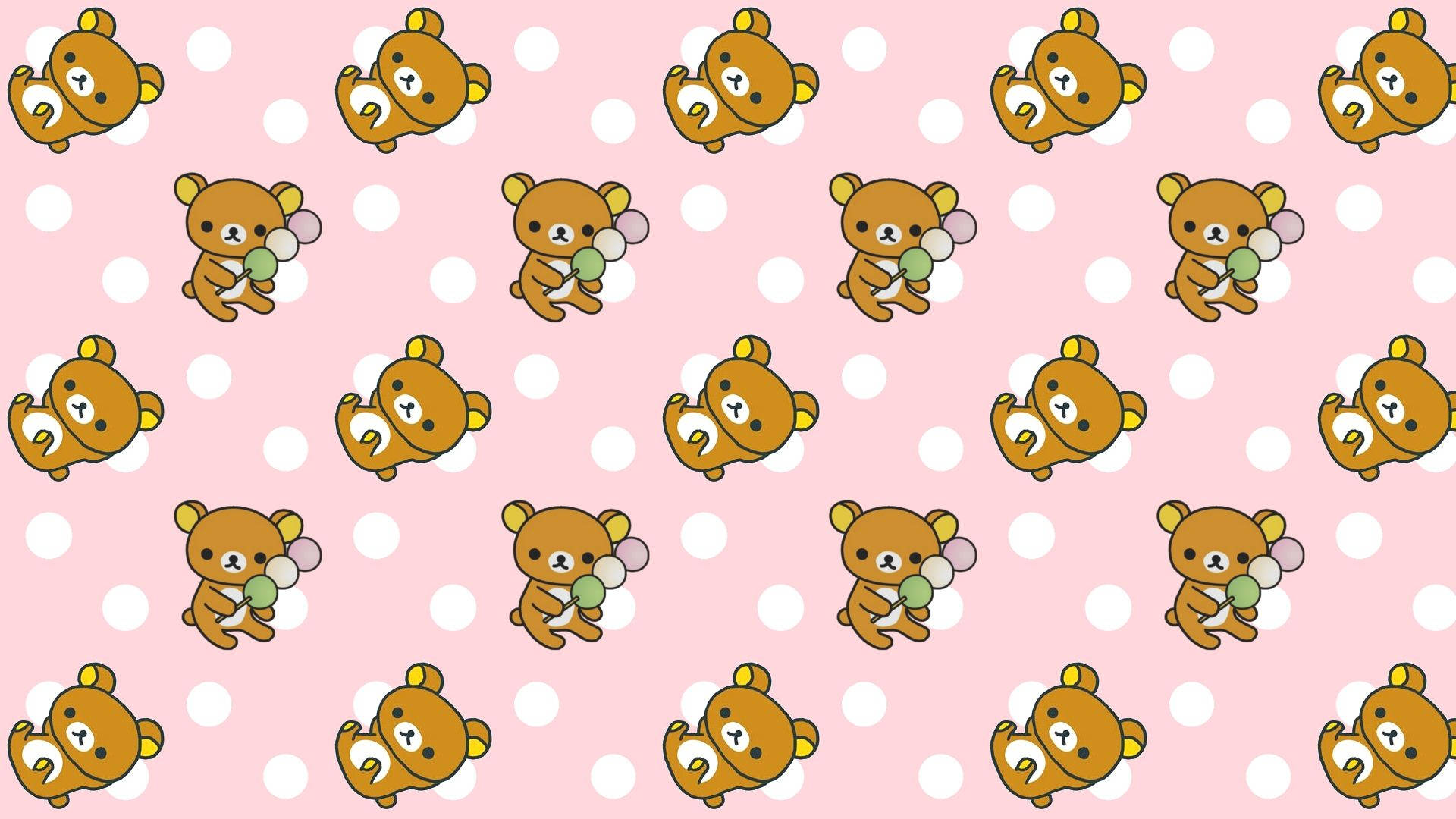 Vibrant Kidcore Bear In Pink Aesthetic Background