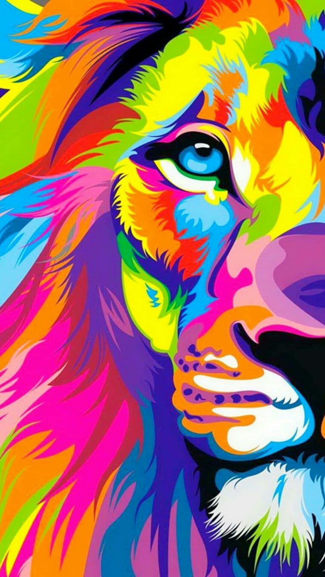 Vibrant Lion Artwork Background