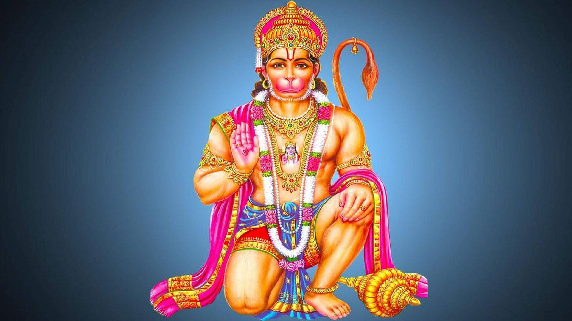 Vibrant Lord Hanuman 3d Art Background