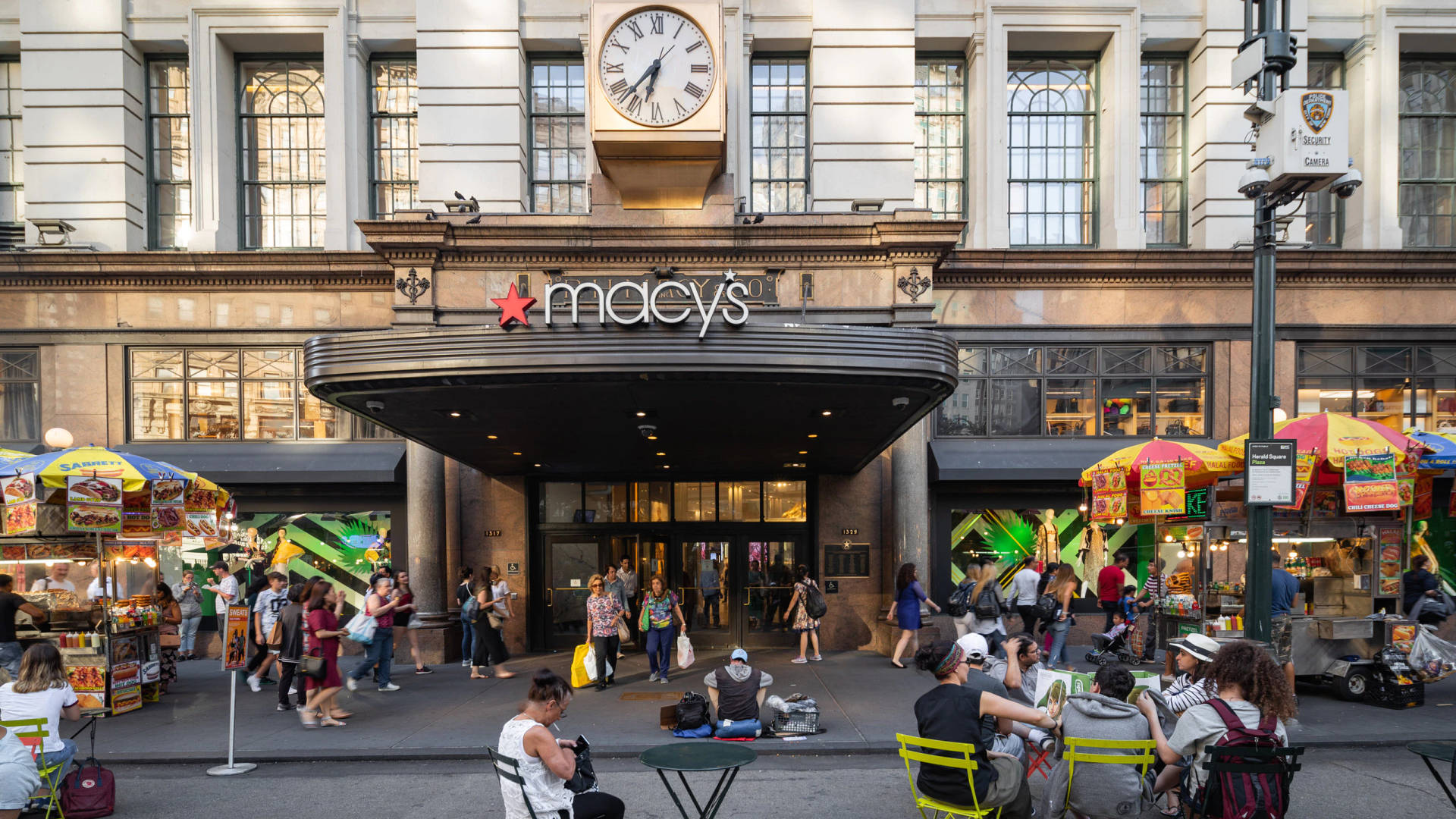 Vibrant Macy's Storefront Background