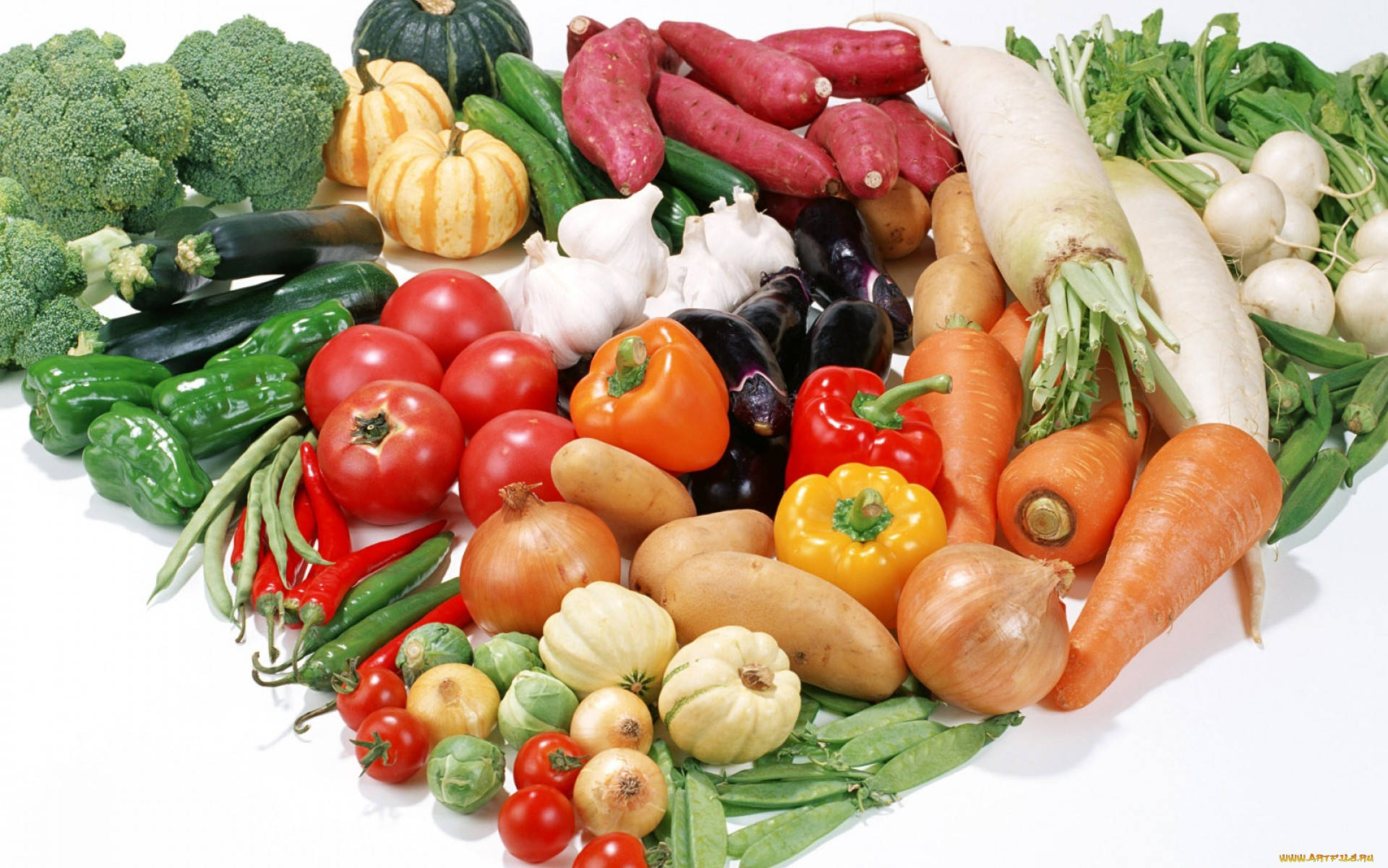 Vibrant Medley Of Fresh Vegetables Background