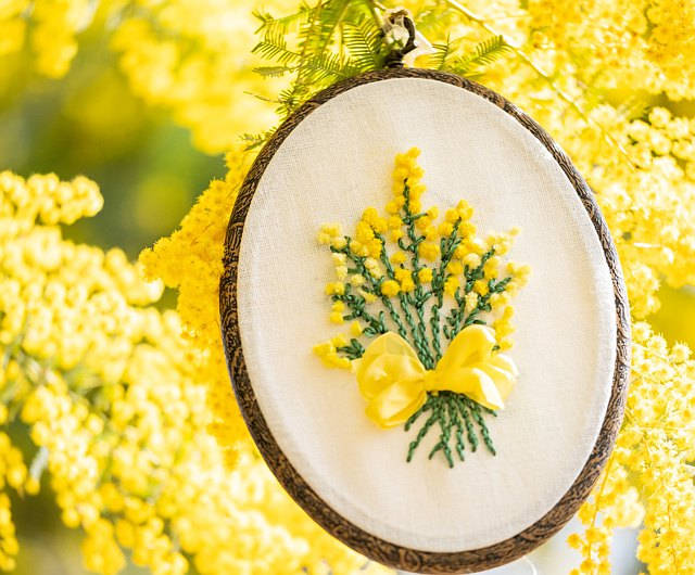 Vibrant Mimosa Flowers In Full Bloom Background