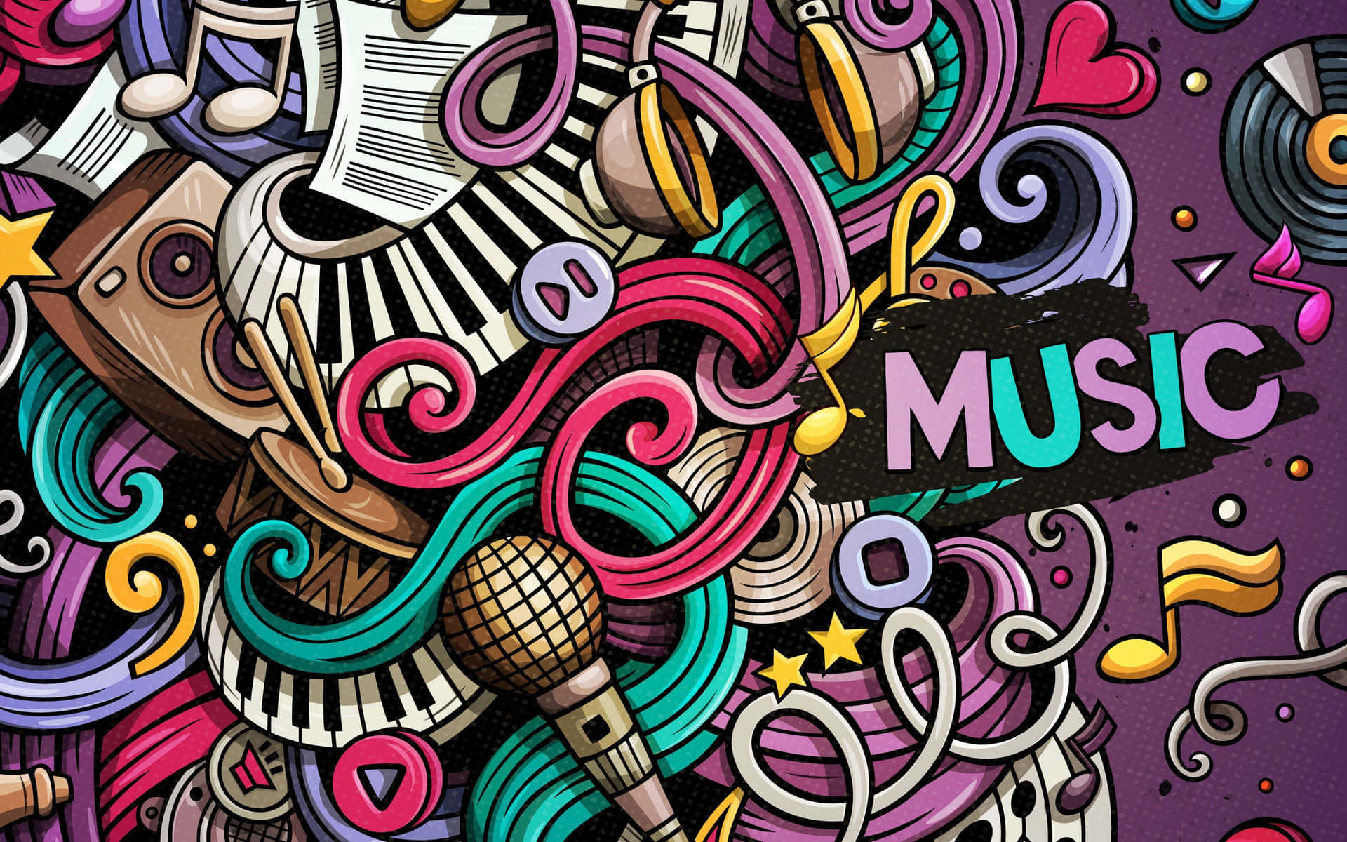 Vibrant Music Collage Art