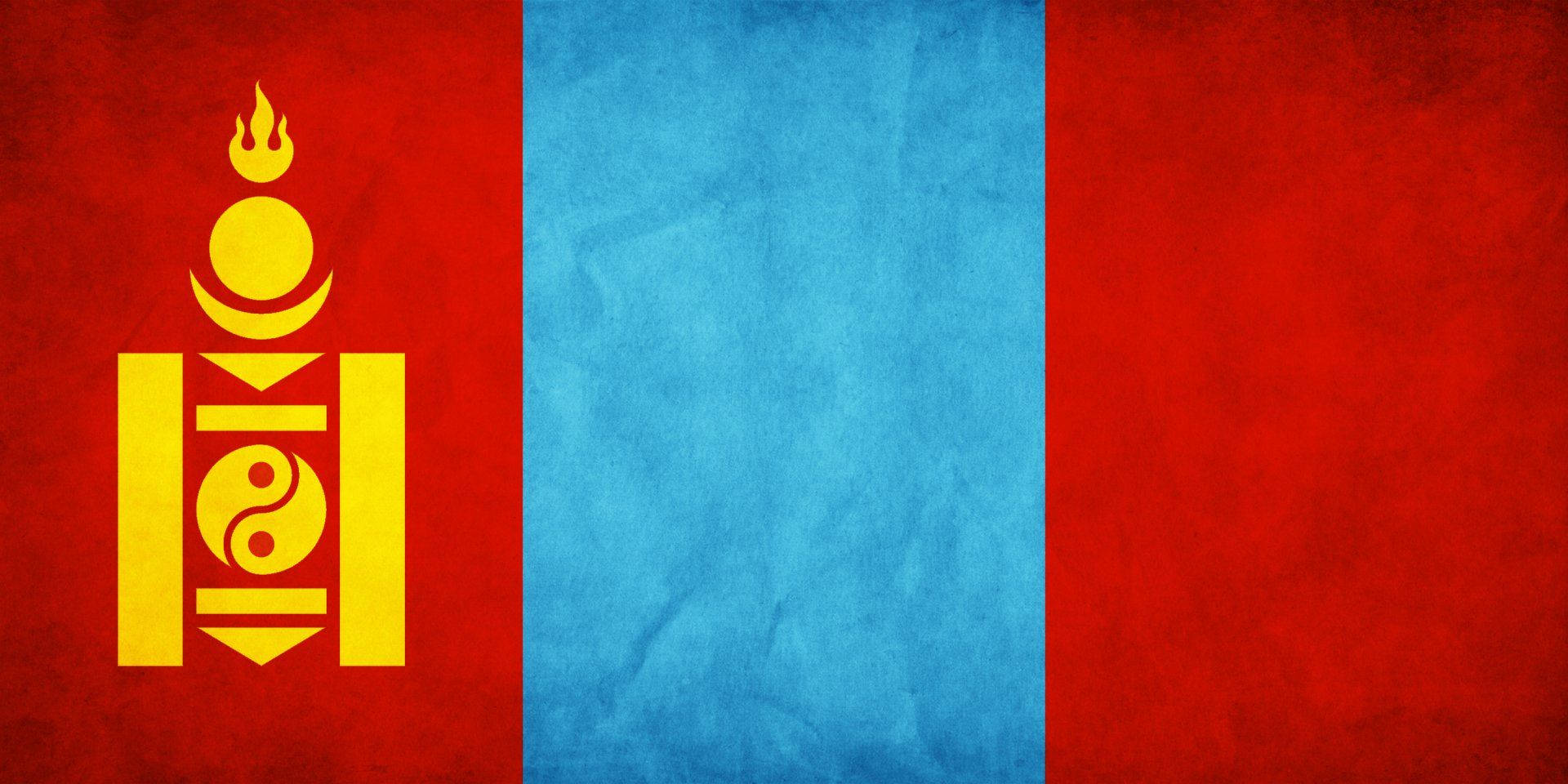 Vibrant National Flag Of Mongolia Background