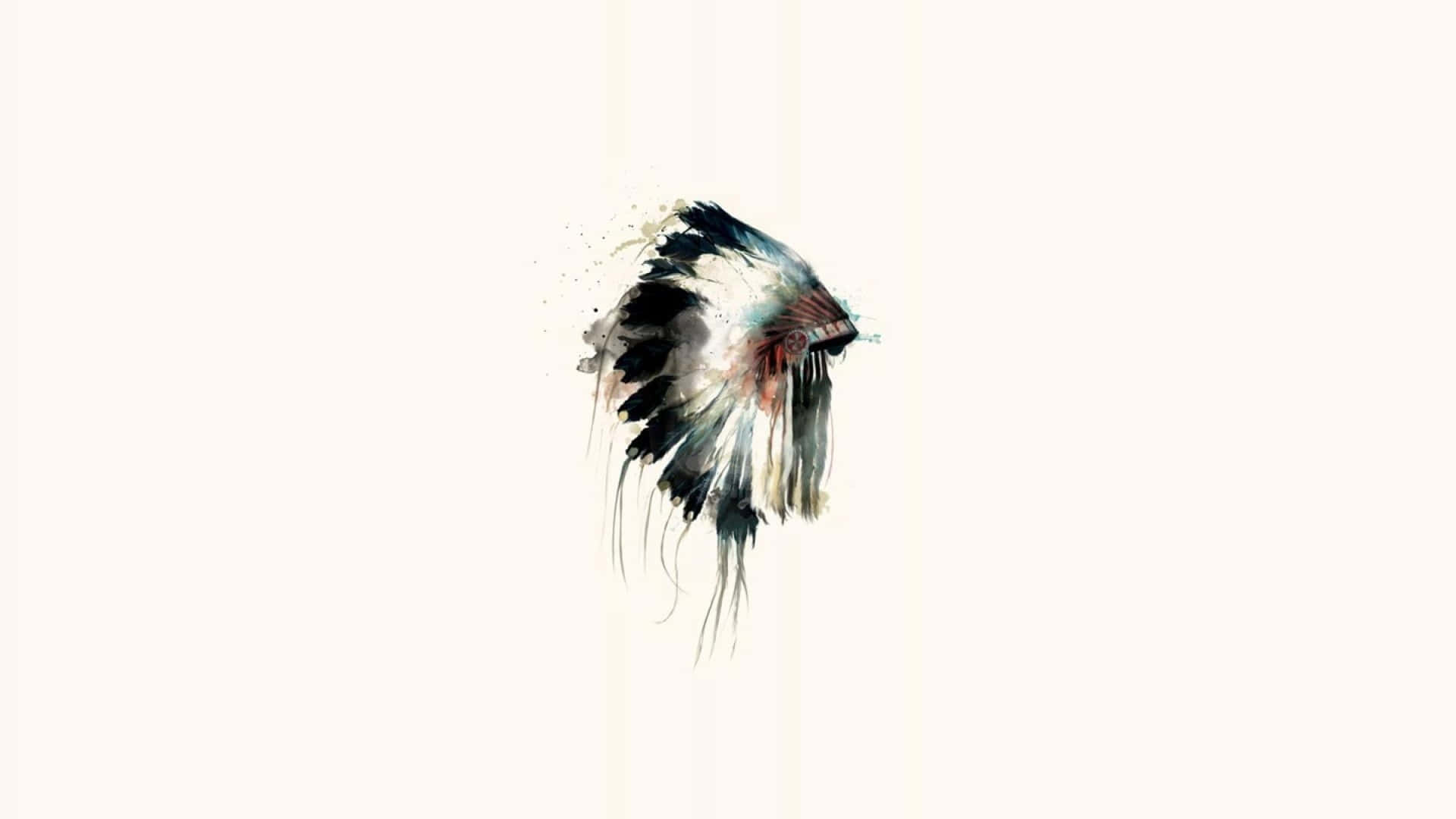 Vibrant Native American Headdress Painting Background