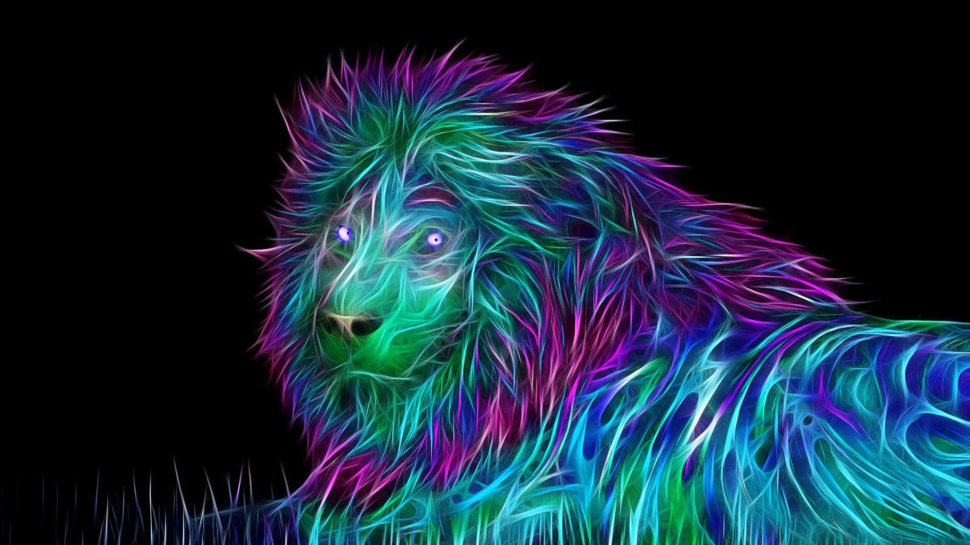 Vibrant Neon Animals Artwork Background