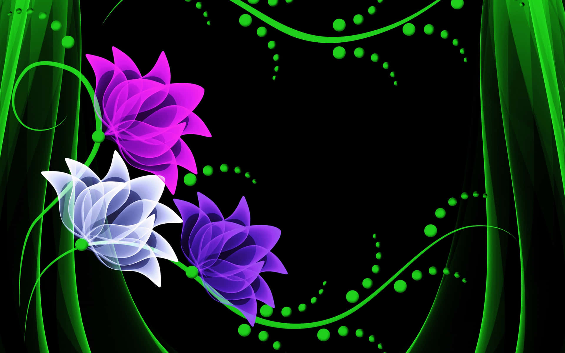 Vibrant Neon Floral Abstract4 K Background