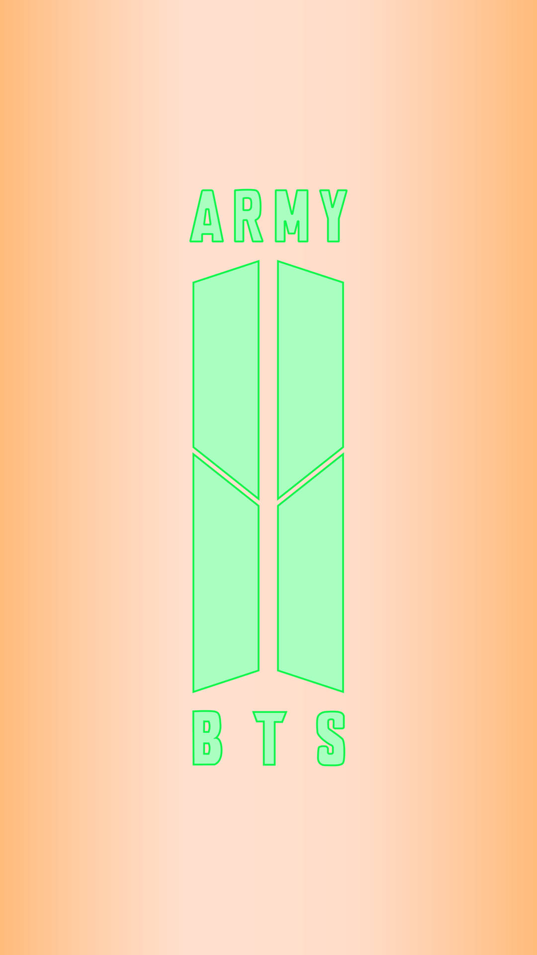 Vibrant Neon Green Bts Army Logo Background