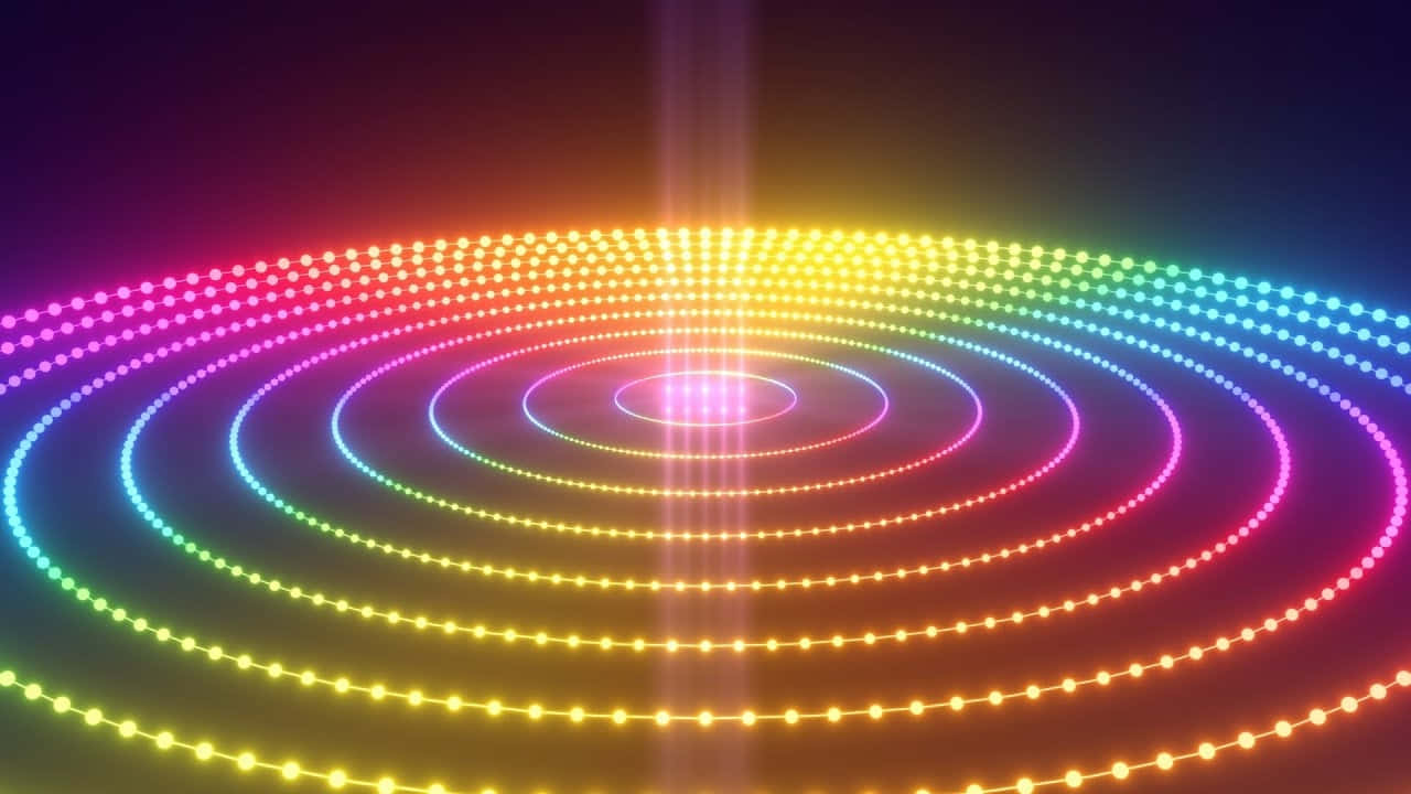 Vibrant Neon Light Circles Background